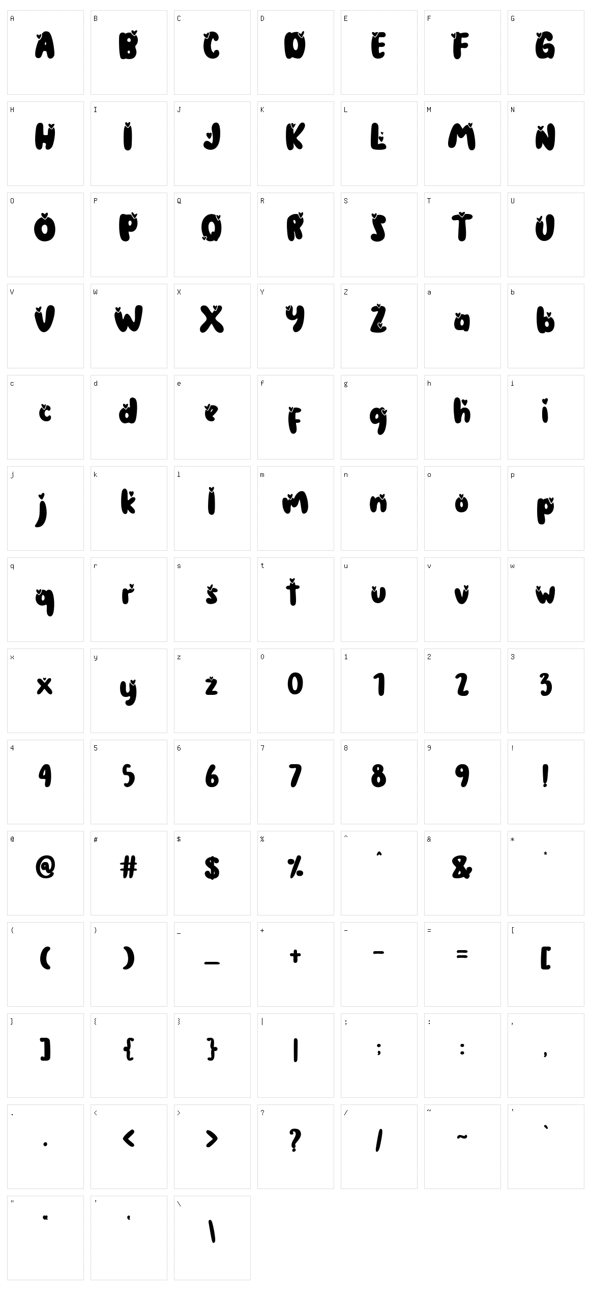 The Coconut Love Character Set
