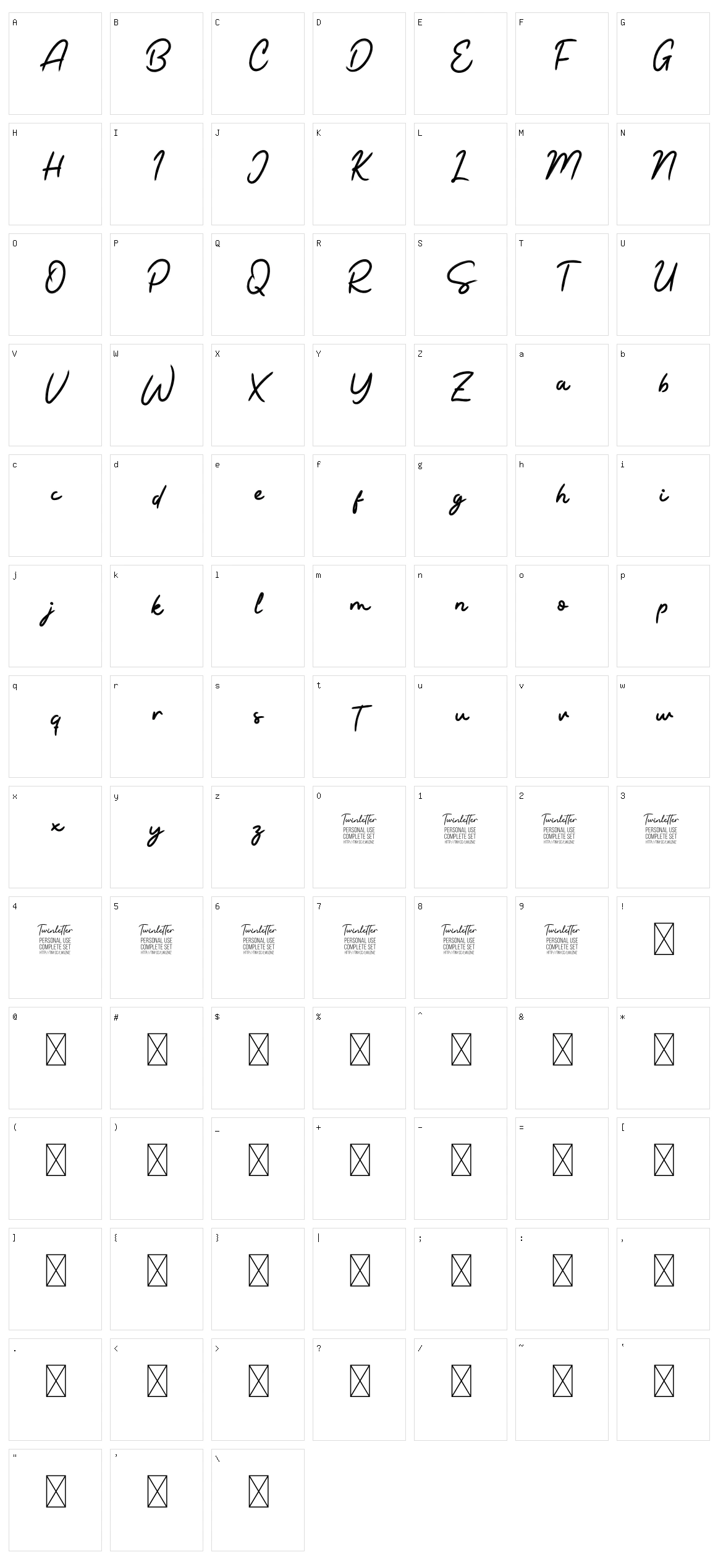 Baginda Character Set