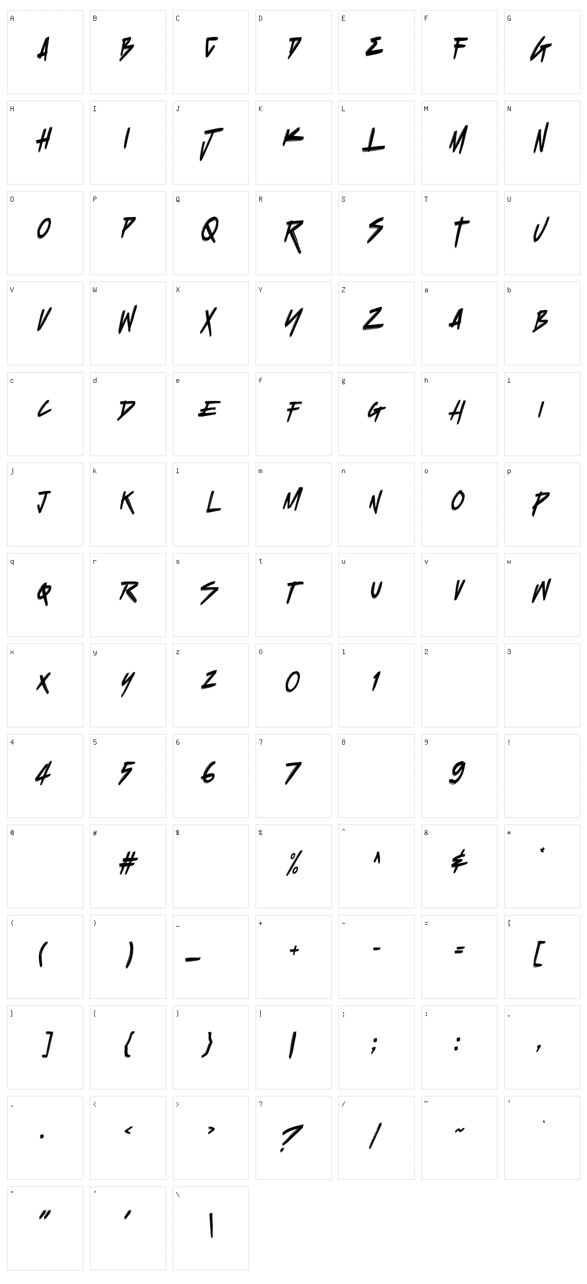 Bullhead Character Set