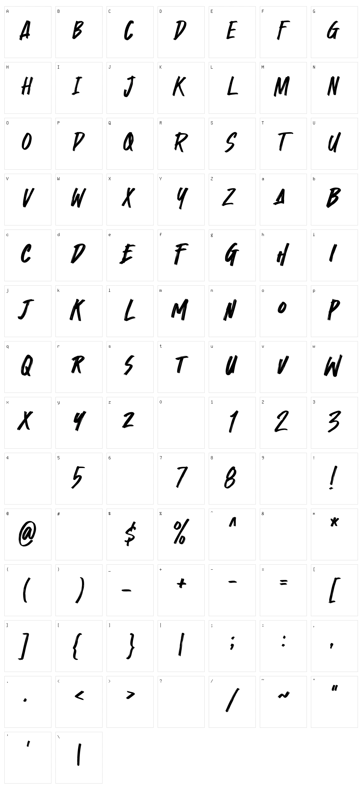 Crossbar Character Set