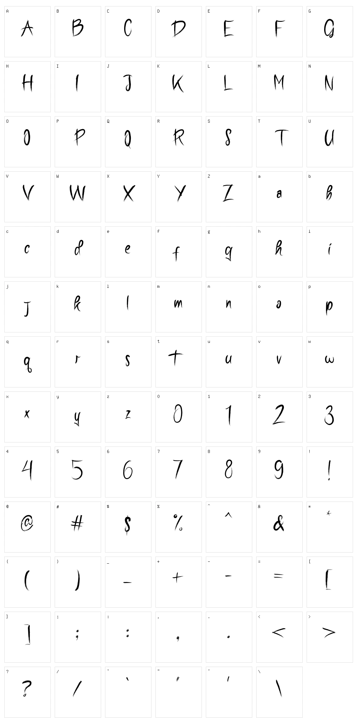 Glazettio Character Set