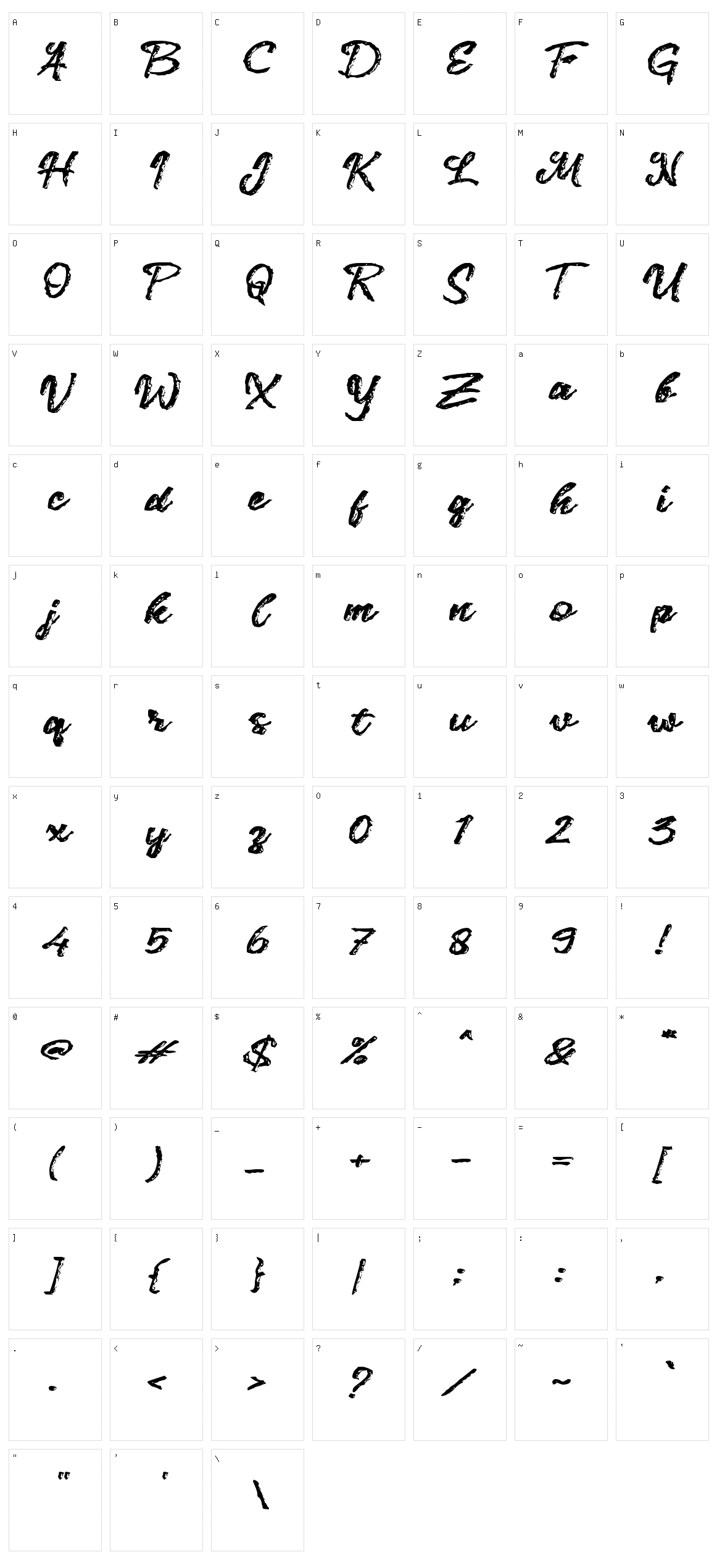 c Cengkram Character Set