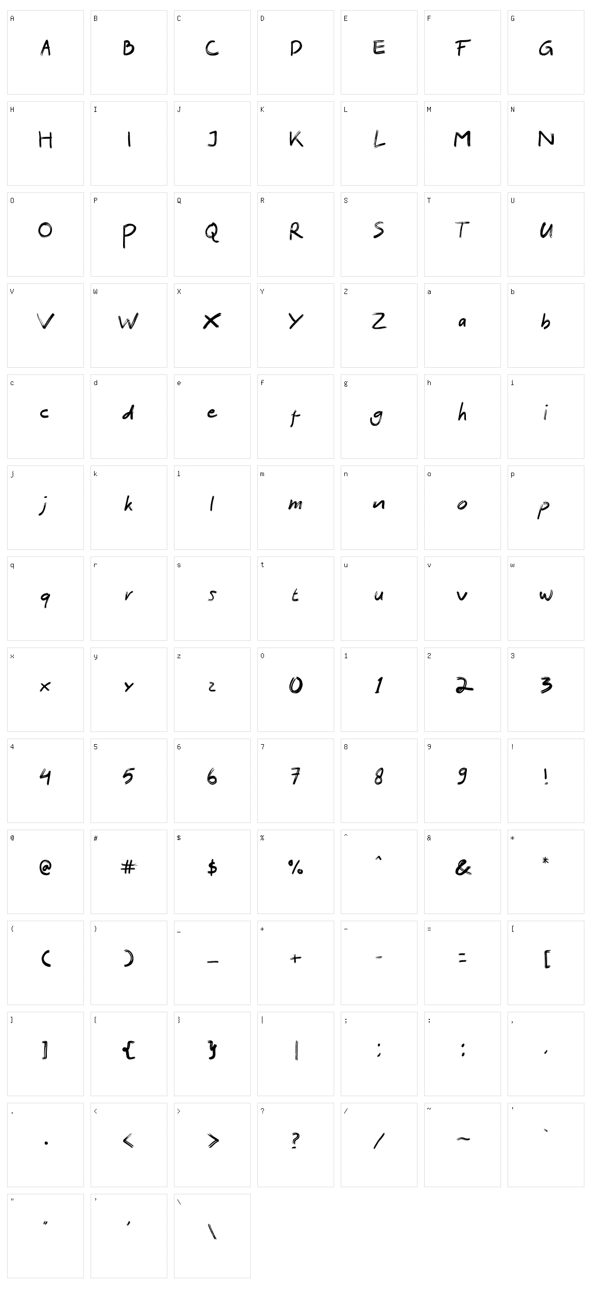 Calok Character Set