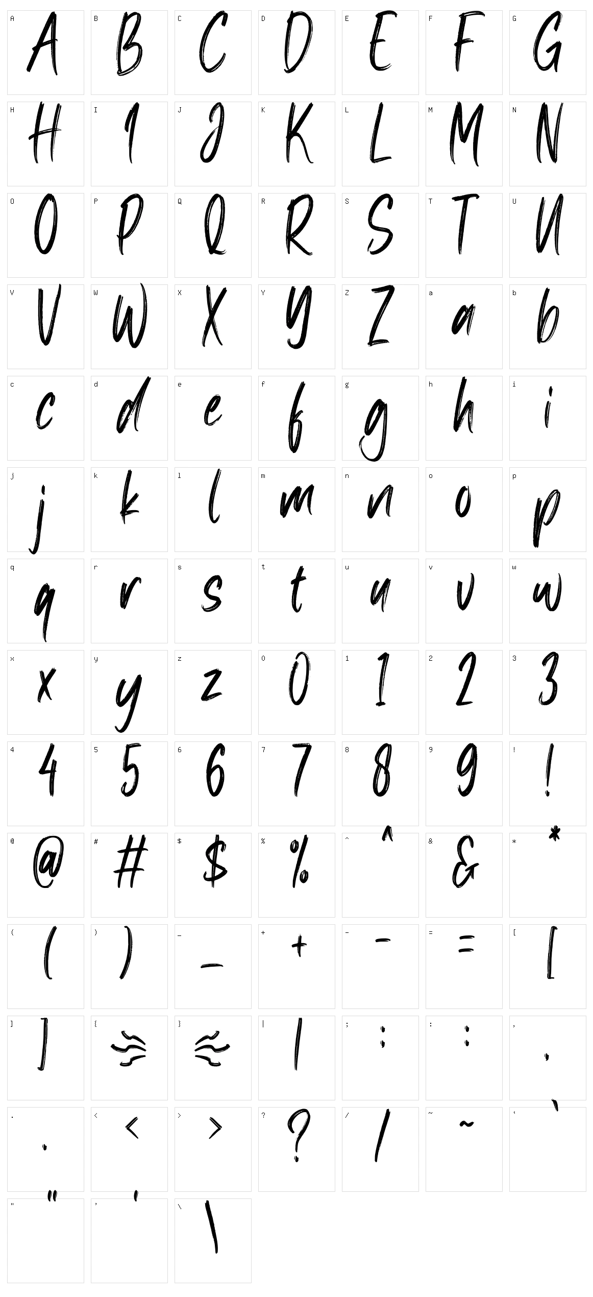Brush Effect Character Set