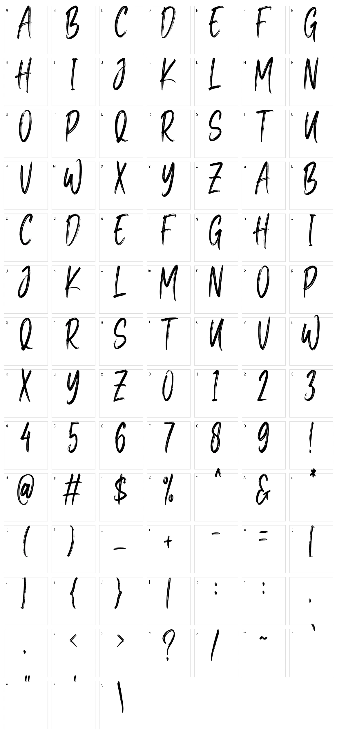 Jacky Brushes Character Set
