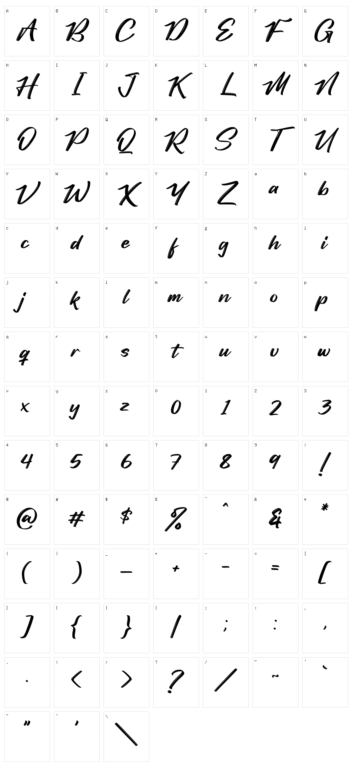 Hitoribok Character Set