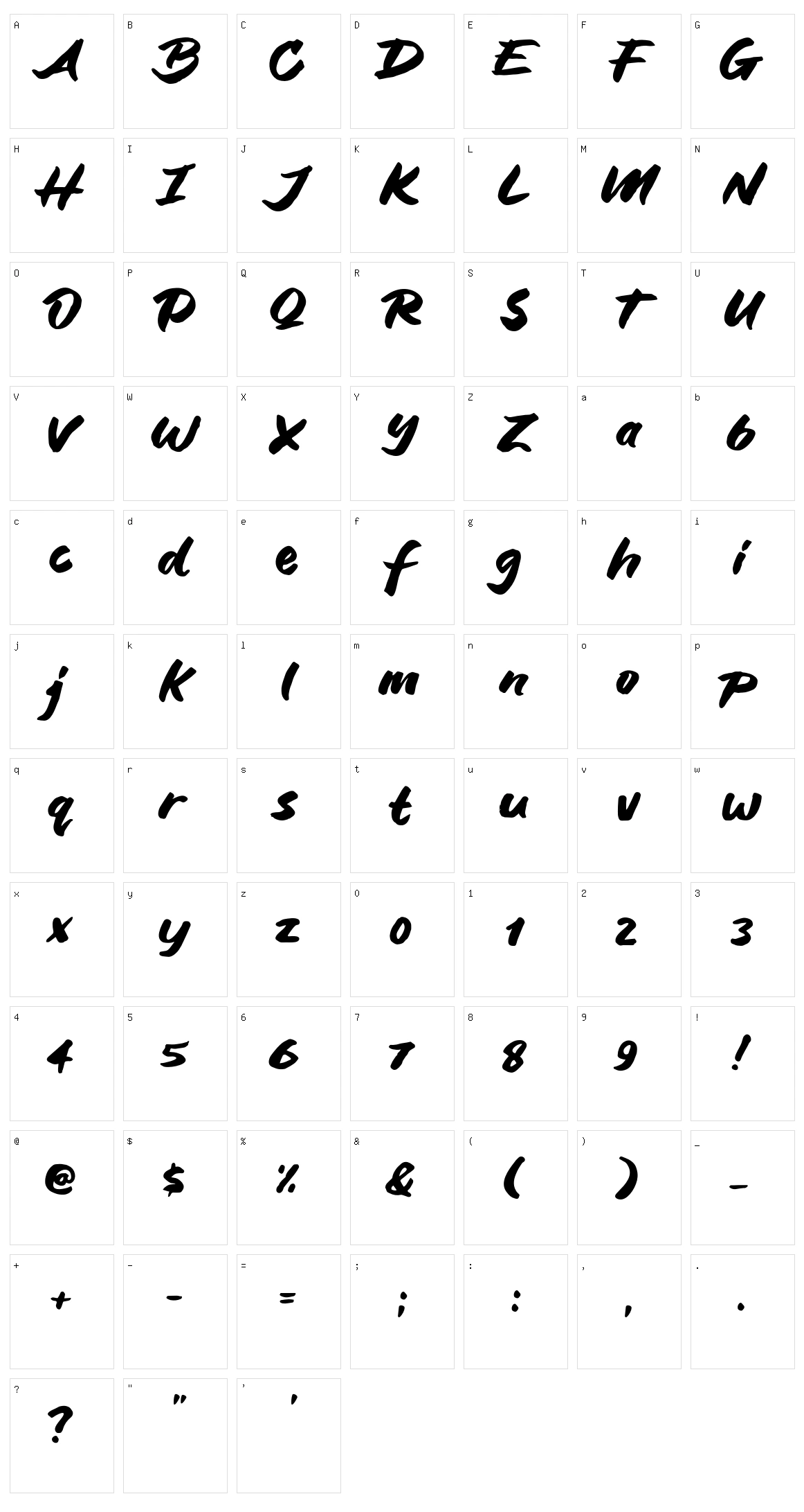 Blank Orange Character Set