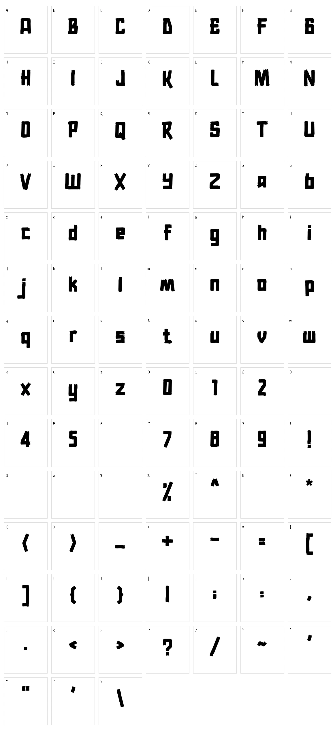 Dotoria Character Set