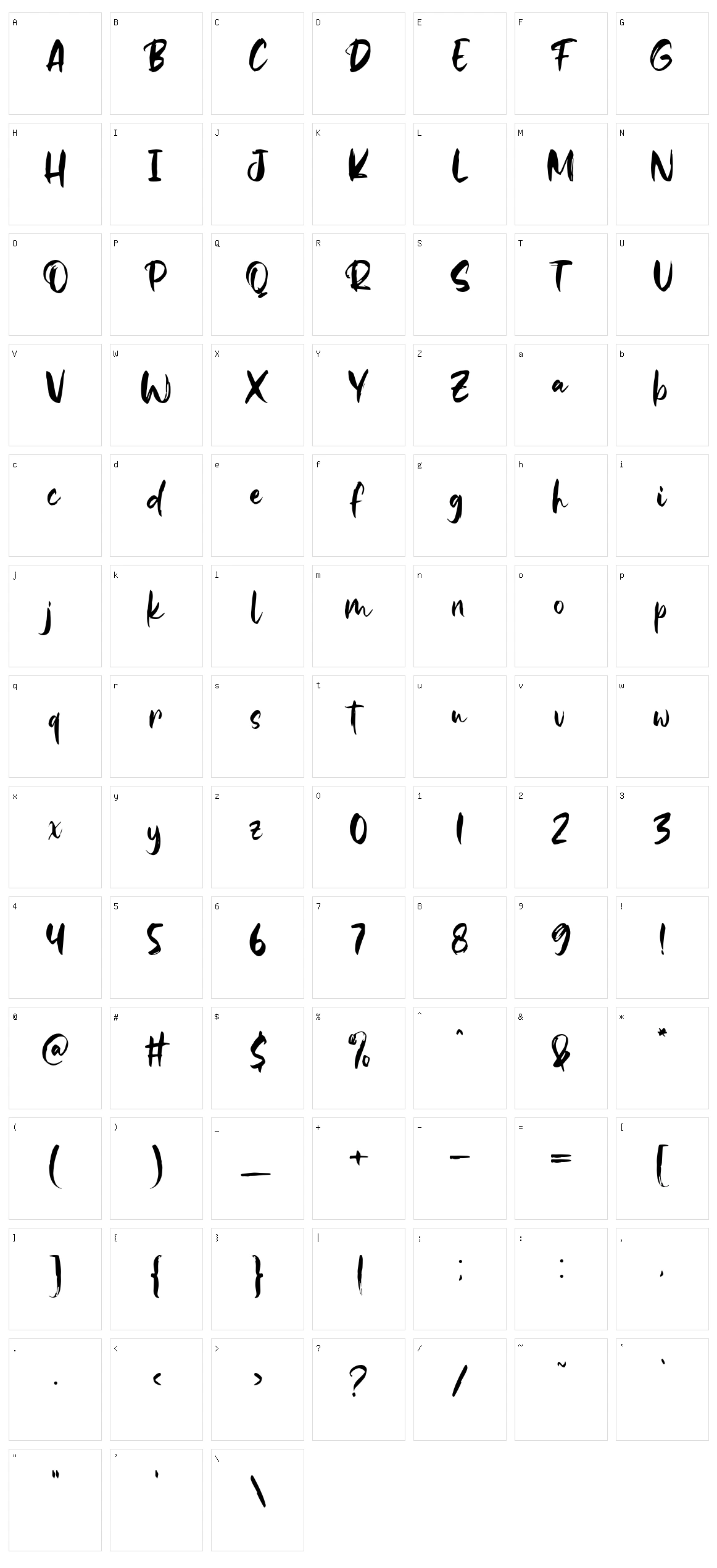 Famous Brush Character Set