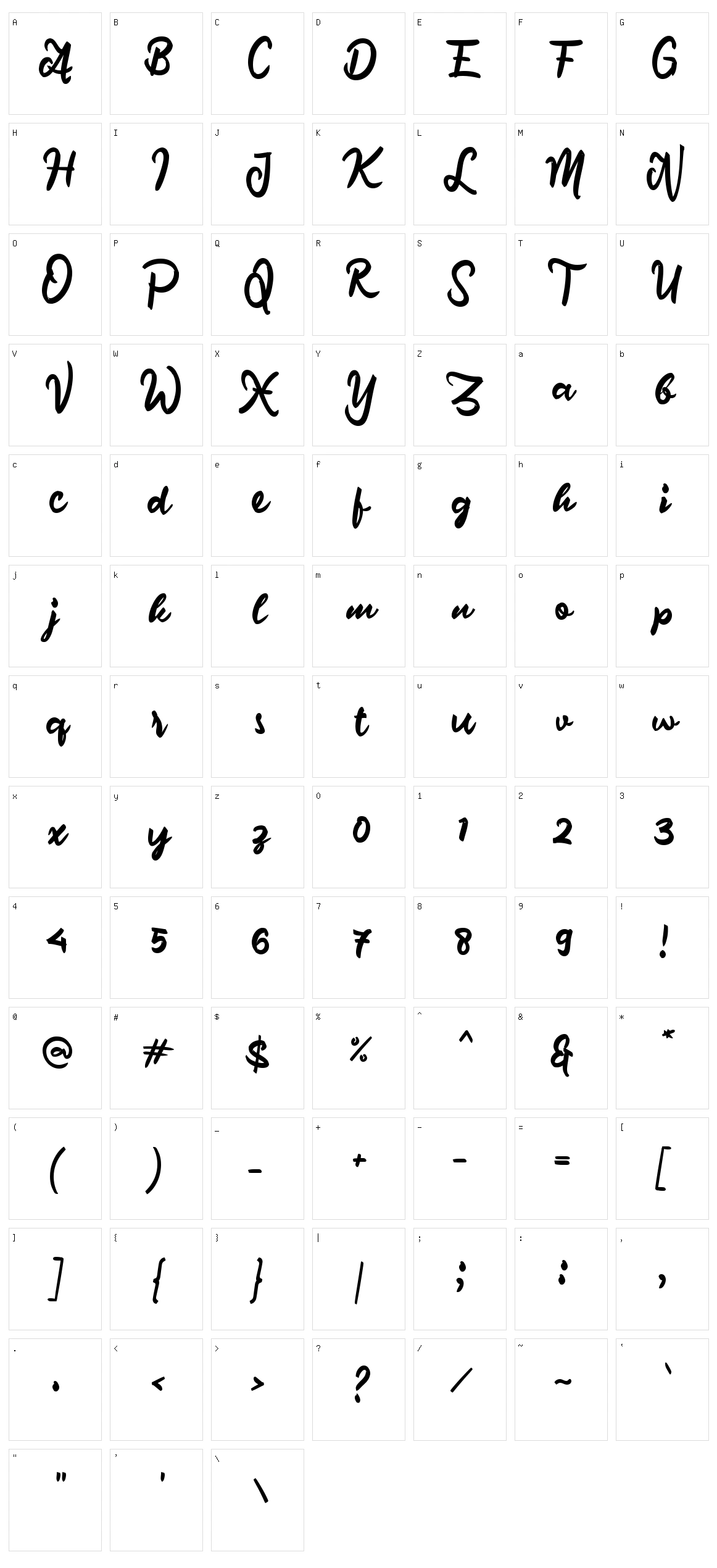 d Delusi Script Character Set