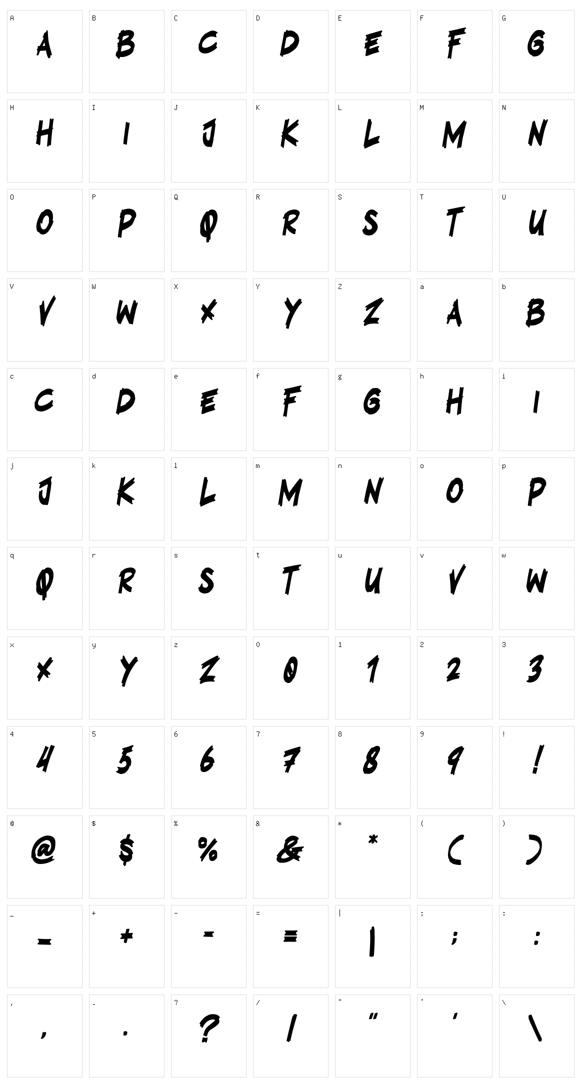Exbrat Character Set