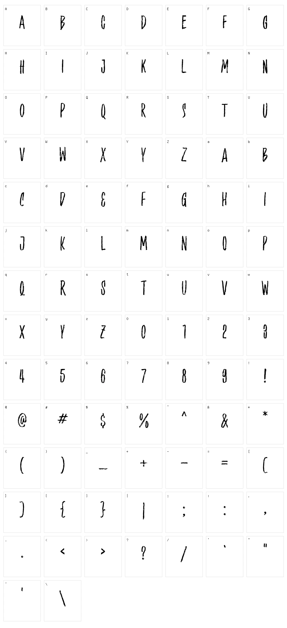 Grantland Character Set