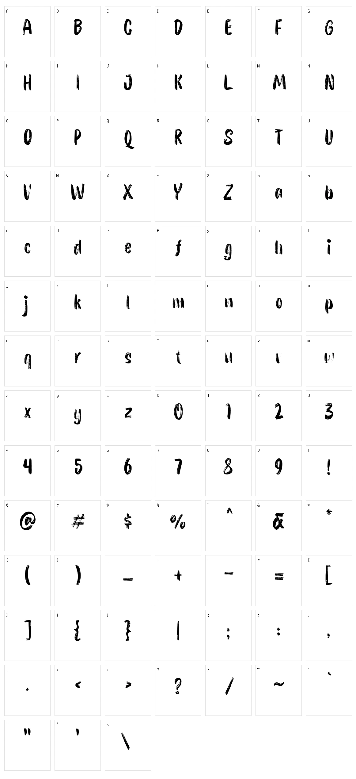 Festine Character Set