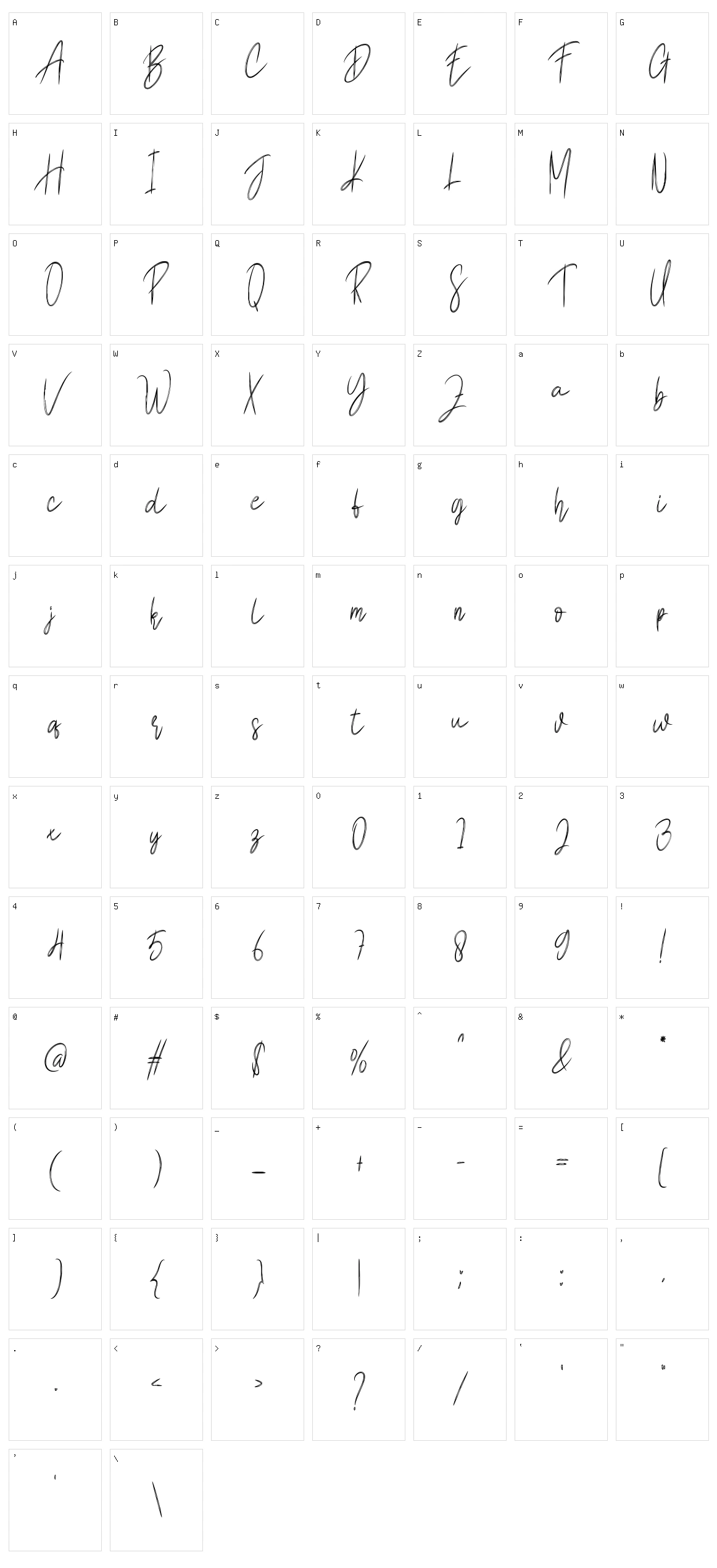 Belginda Character Set