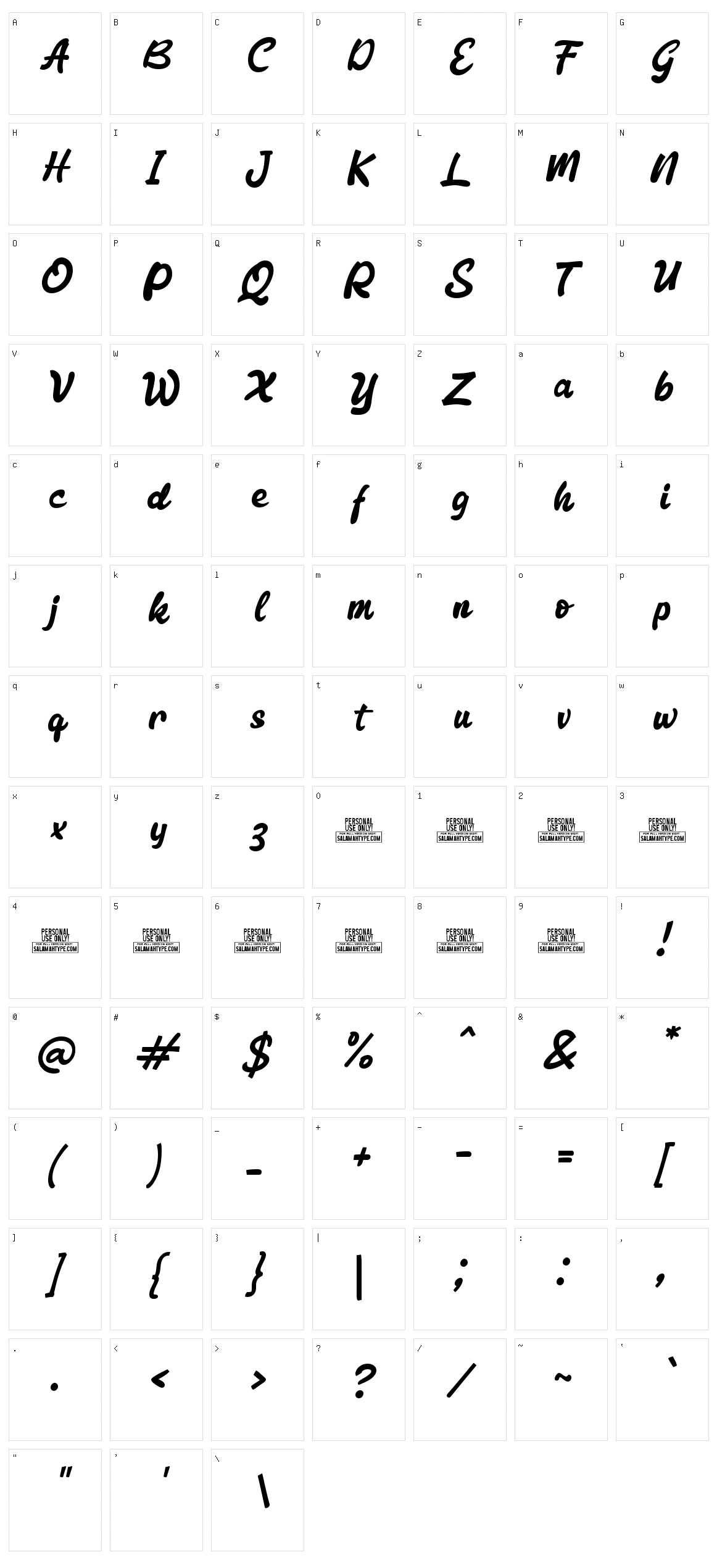Archolate Character Set