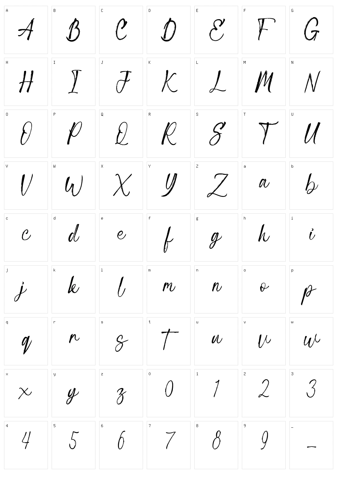 Black Moard Signature Character Set