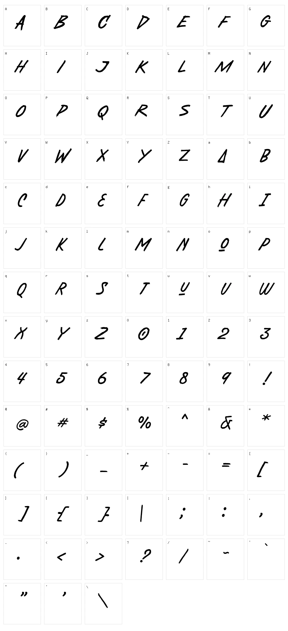 Astropicks Character Set