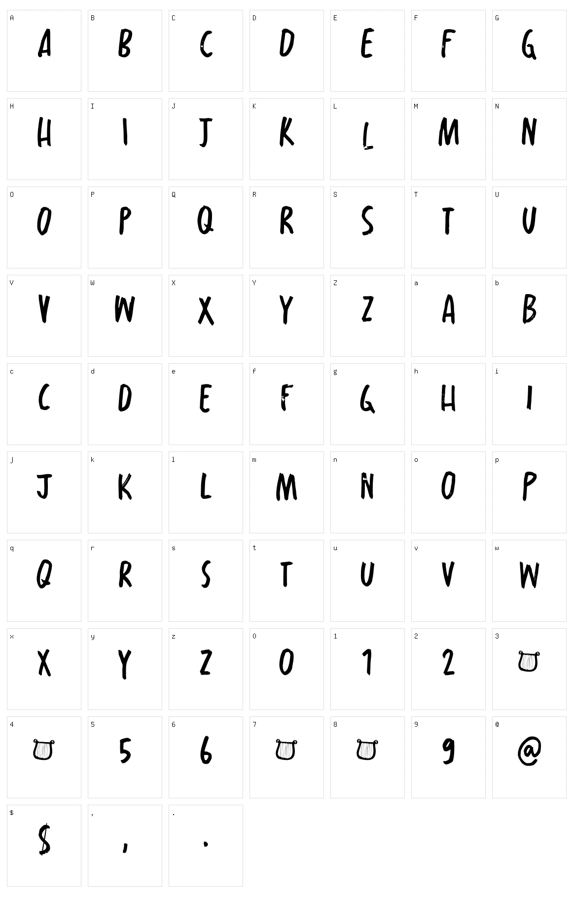Fossegrim Character Set