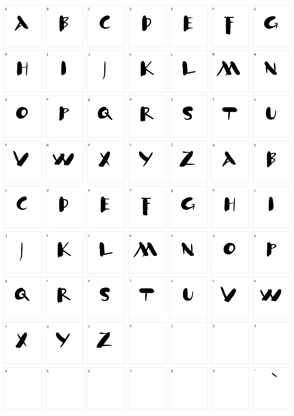 Klex Character Set