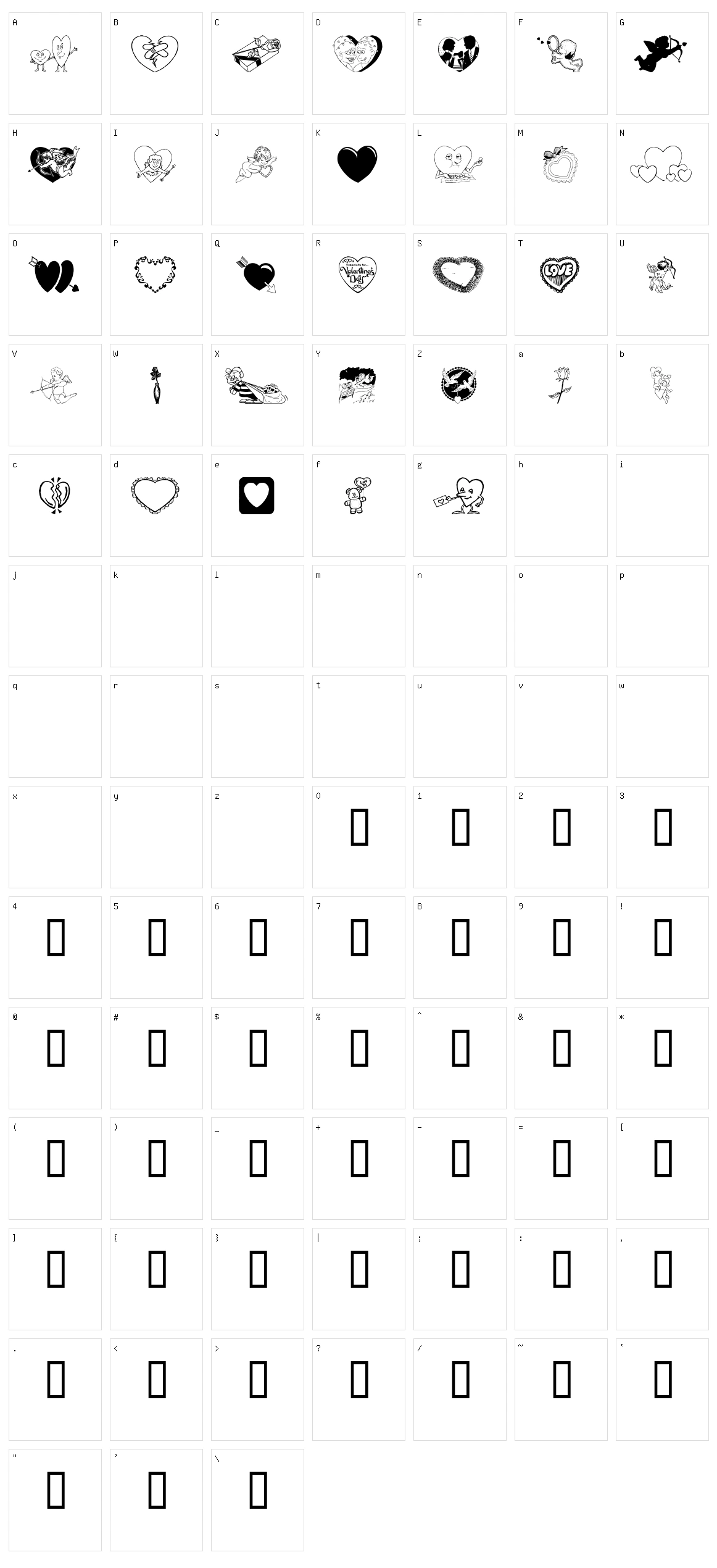 Luvya Babe Character Set