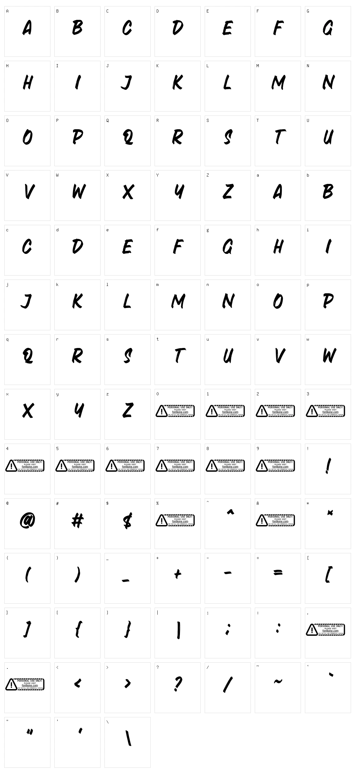 Mockarth Character Set