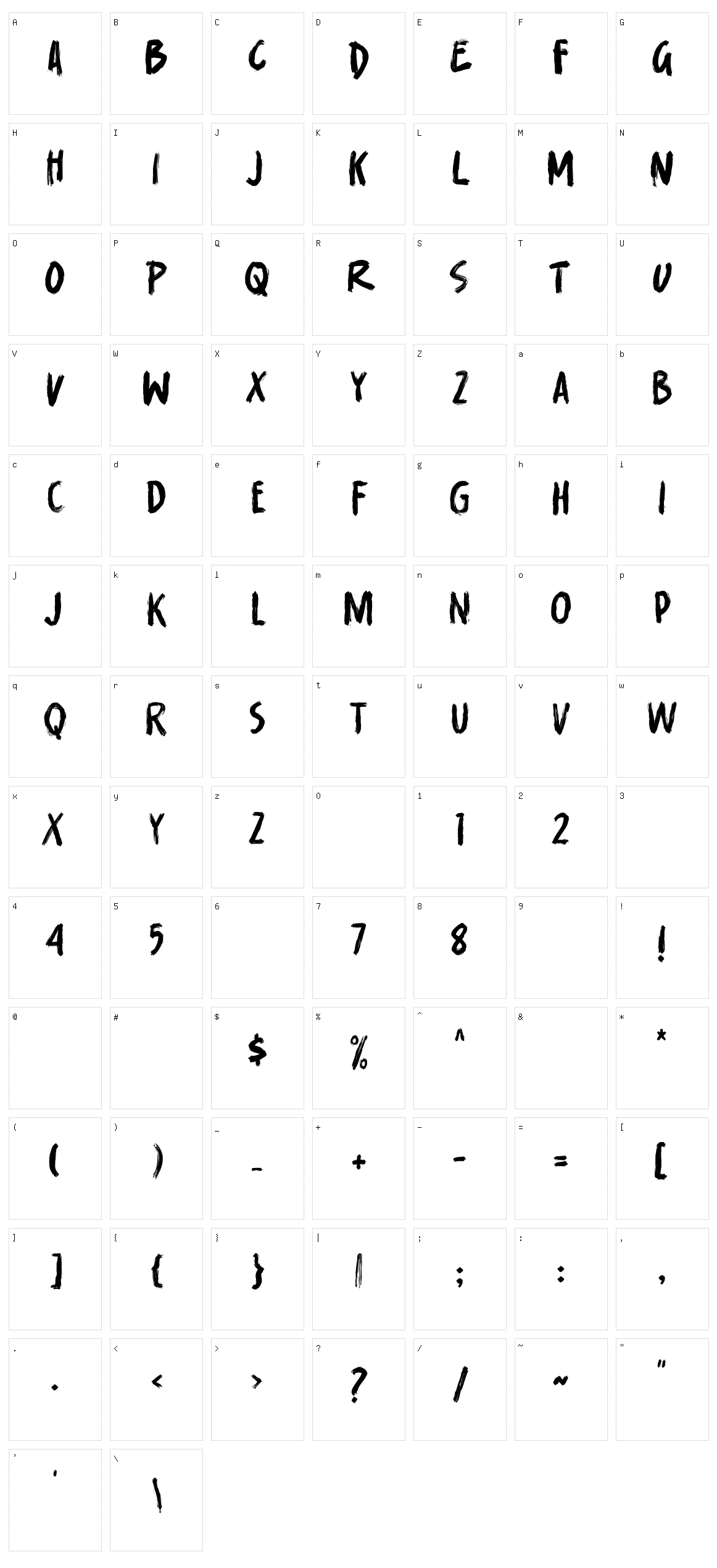 Rugpull Character Set