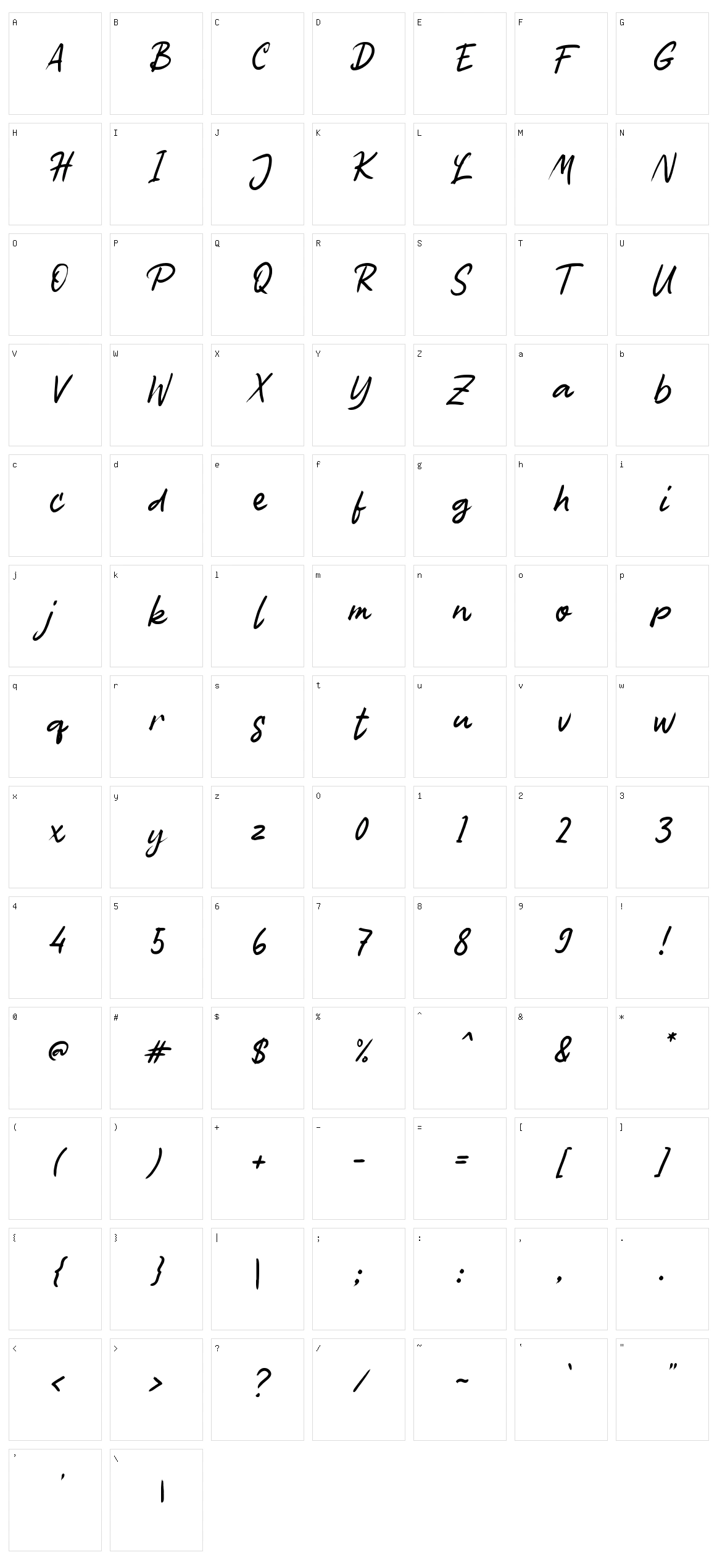 f Framish Character Set