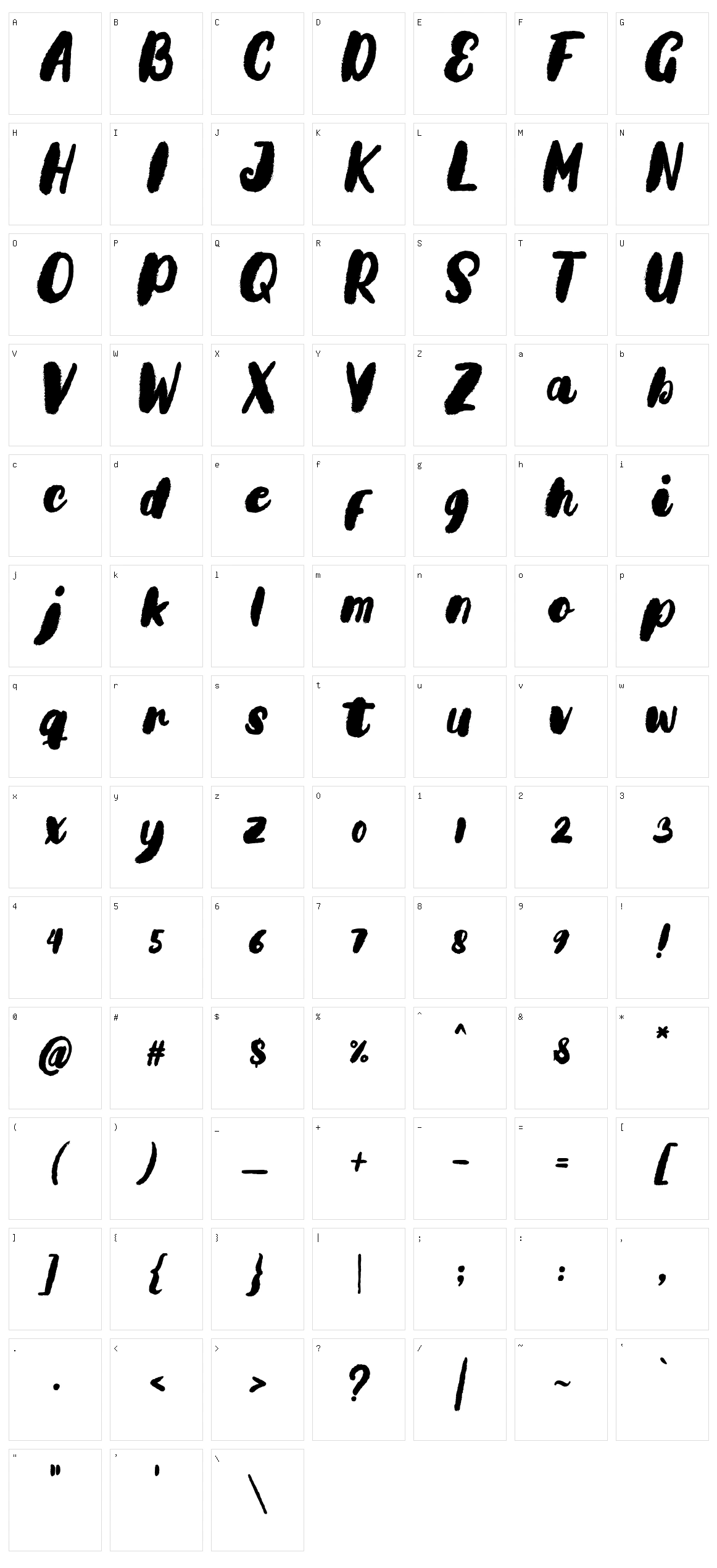 Brasti Character Set