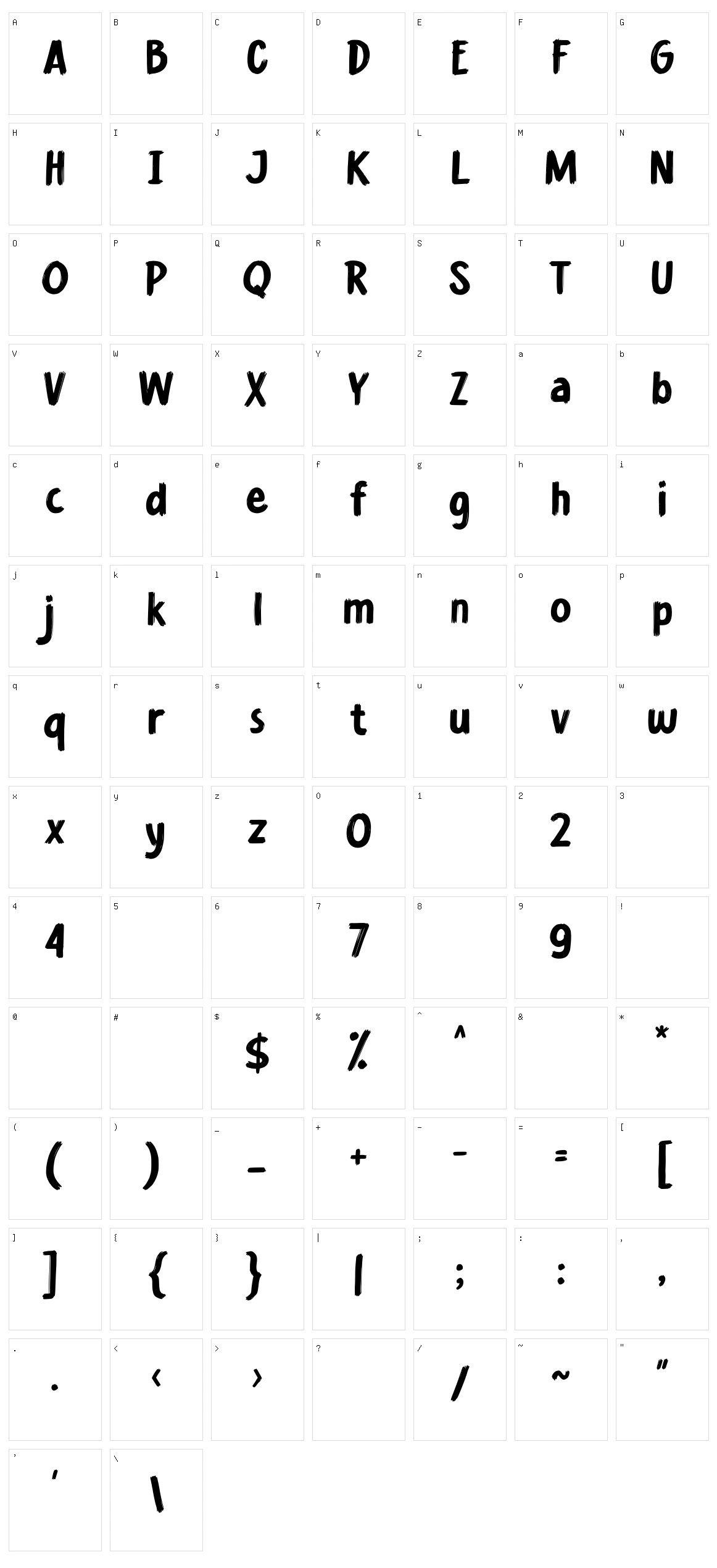 Breakable Character Set