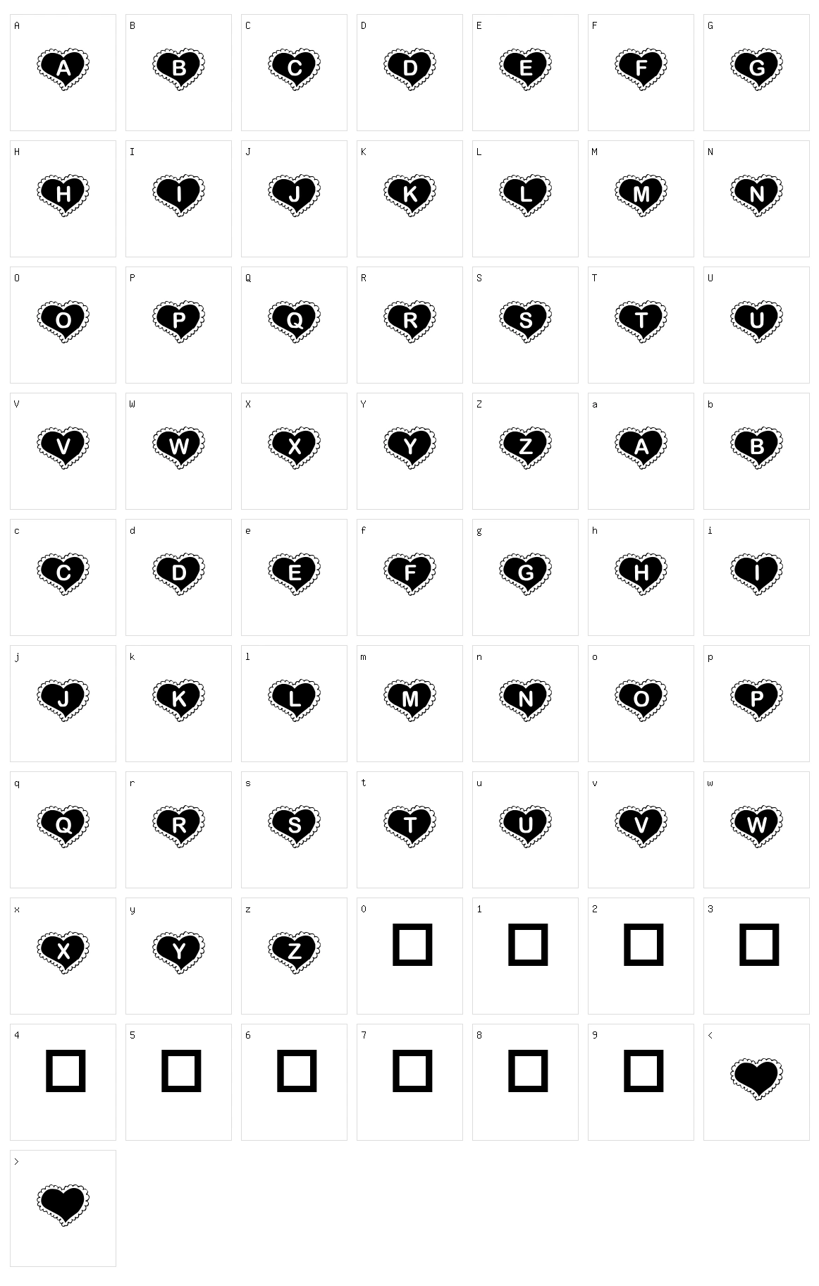 KR Valentine Heart Character Set