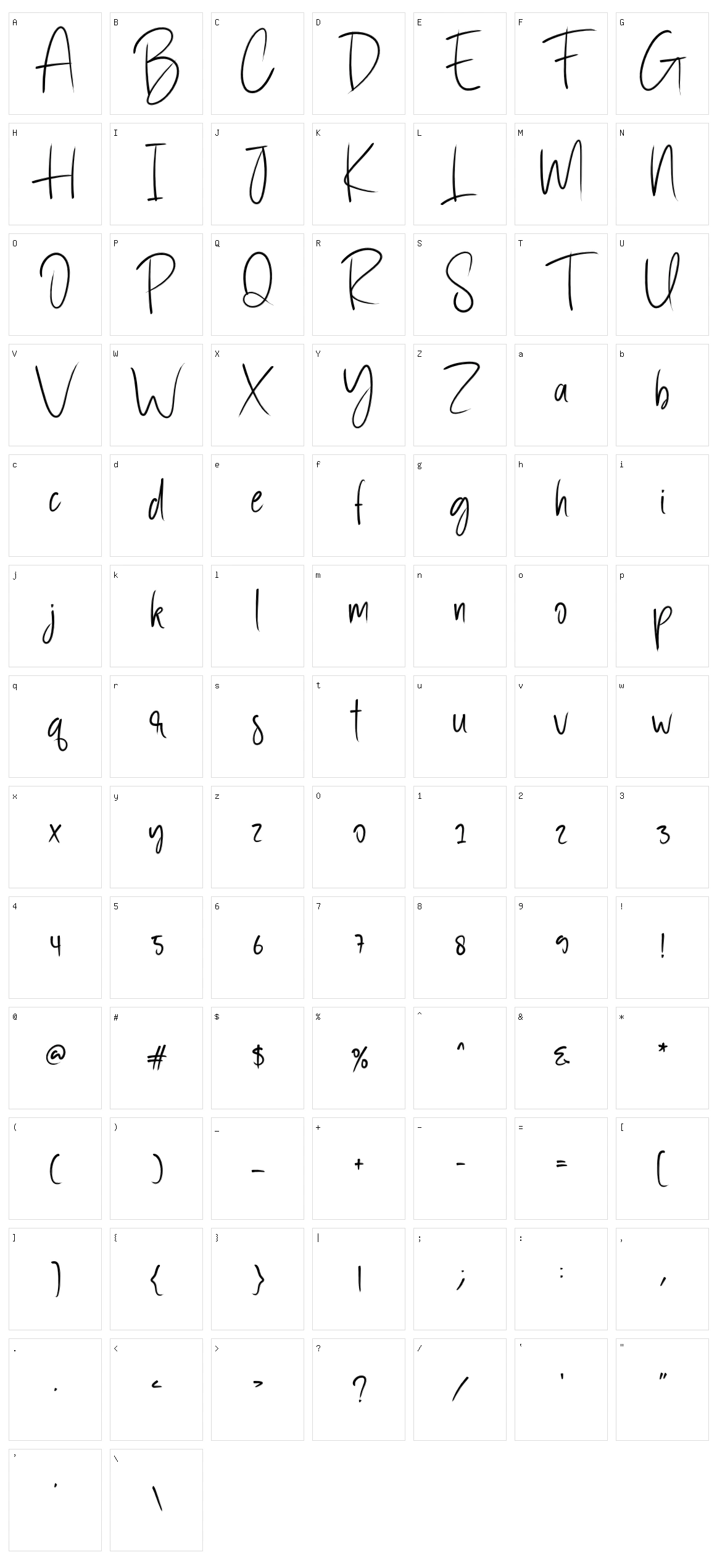 Delightone Character Set