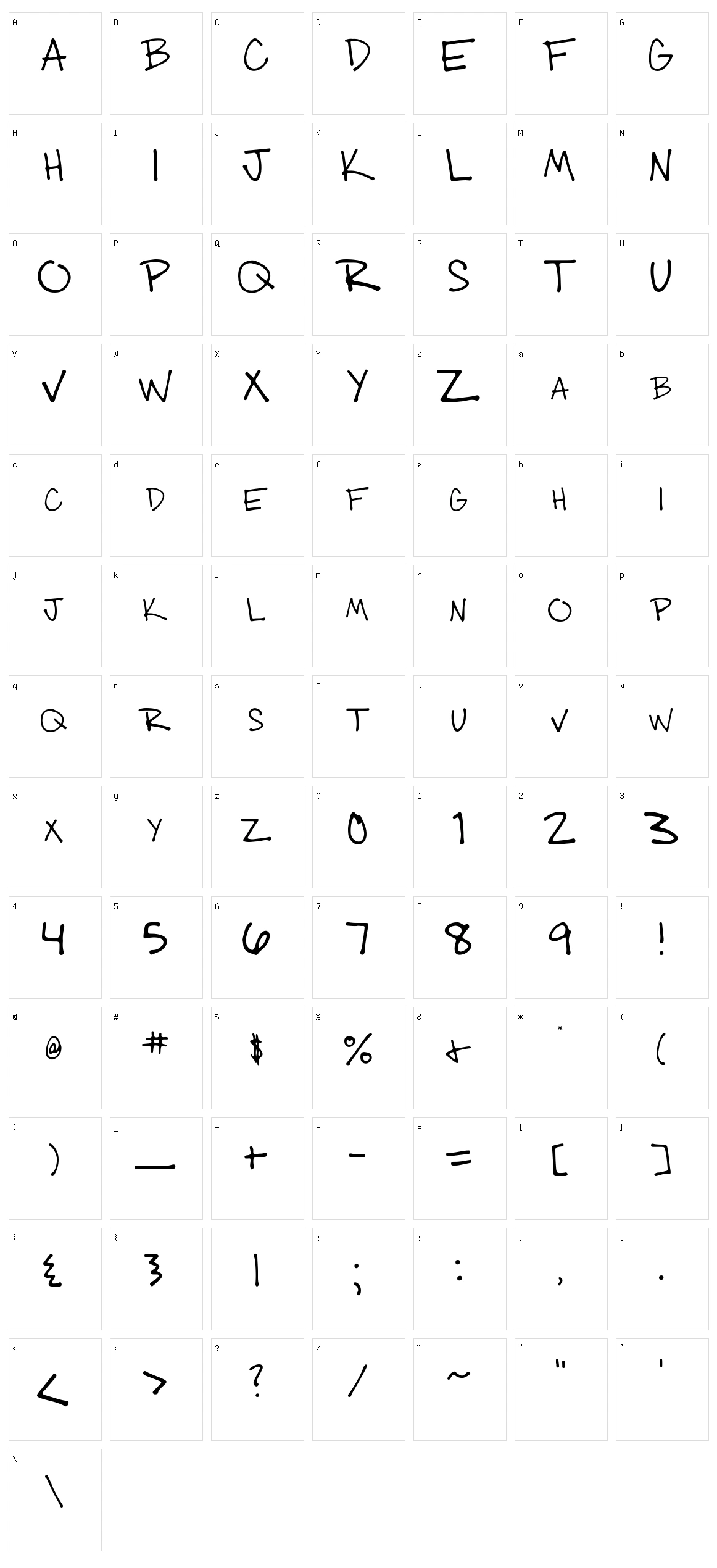 003 Engineer's Hand Character Set