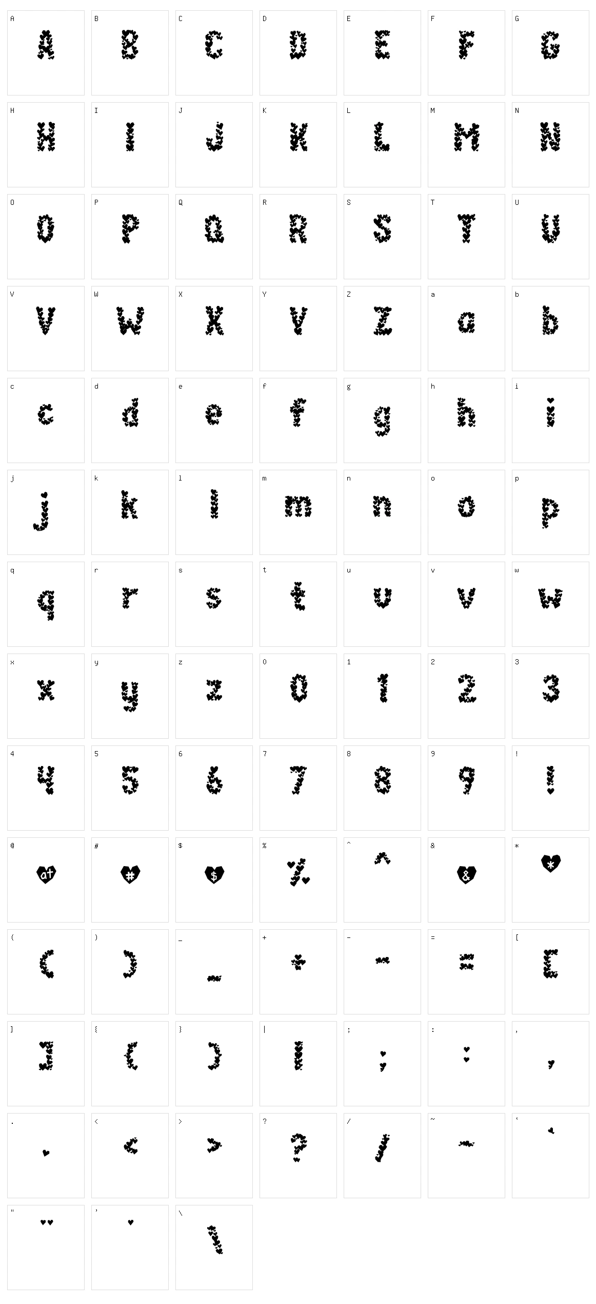 Paper Hearts Character Set