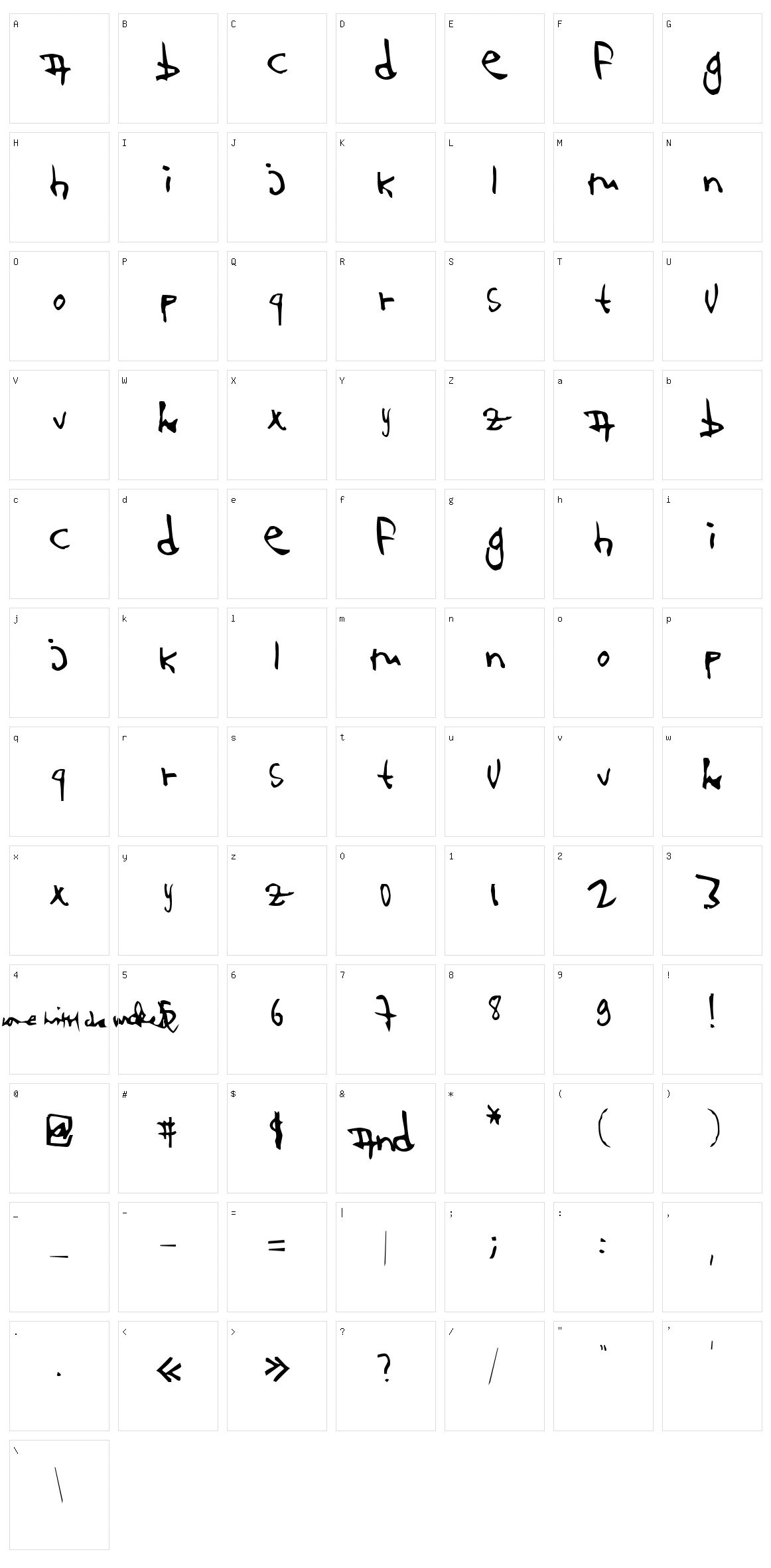 123 and... Character Set