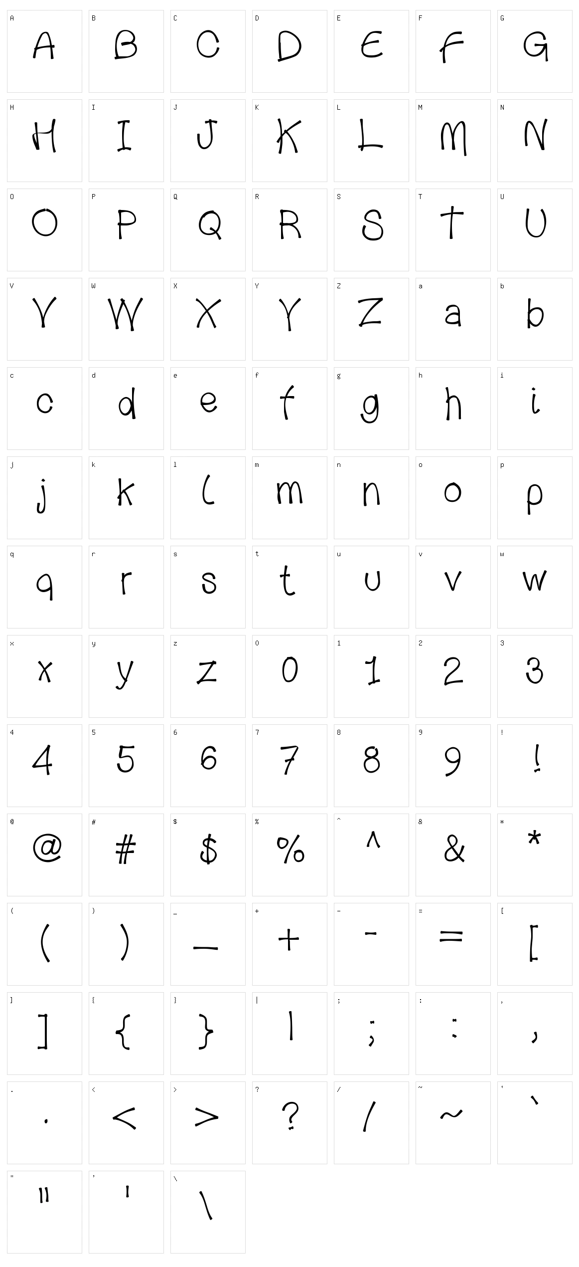 123 Bambou Character Set