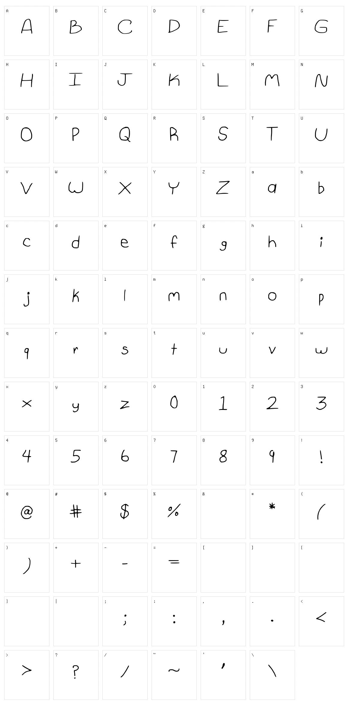 1st Grade Character Set