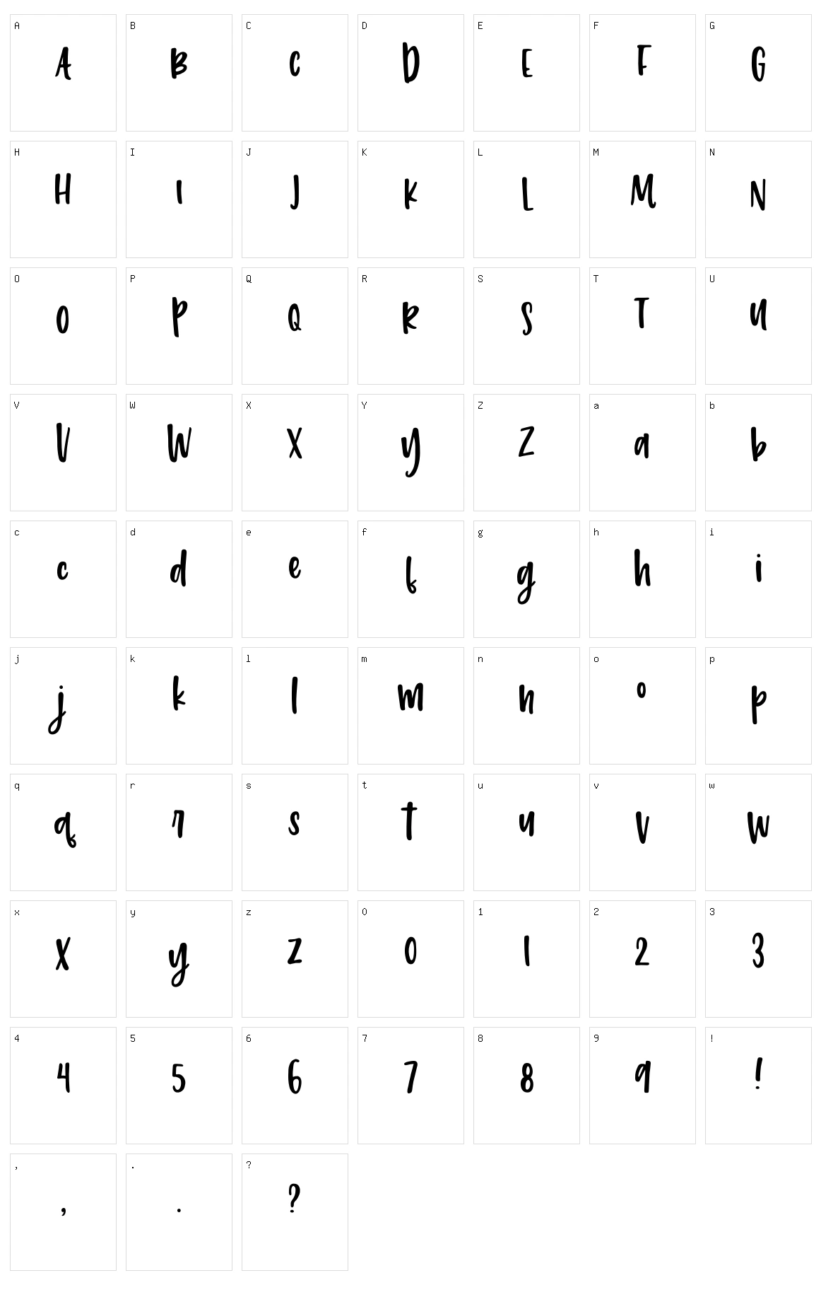 212 Phoenix Sans Character Set