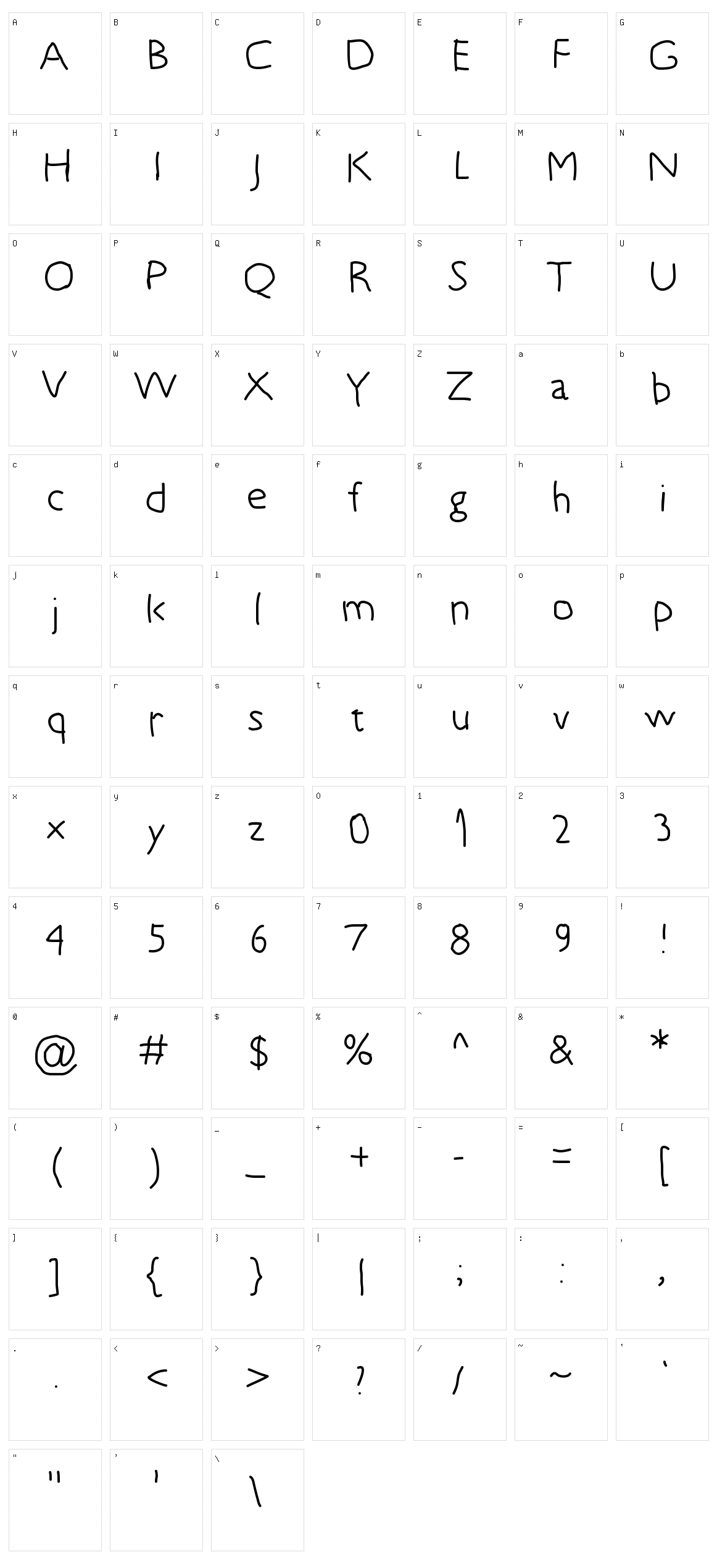 5 years old Character Set