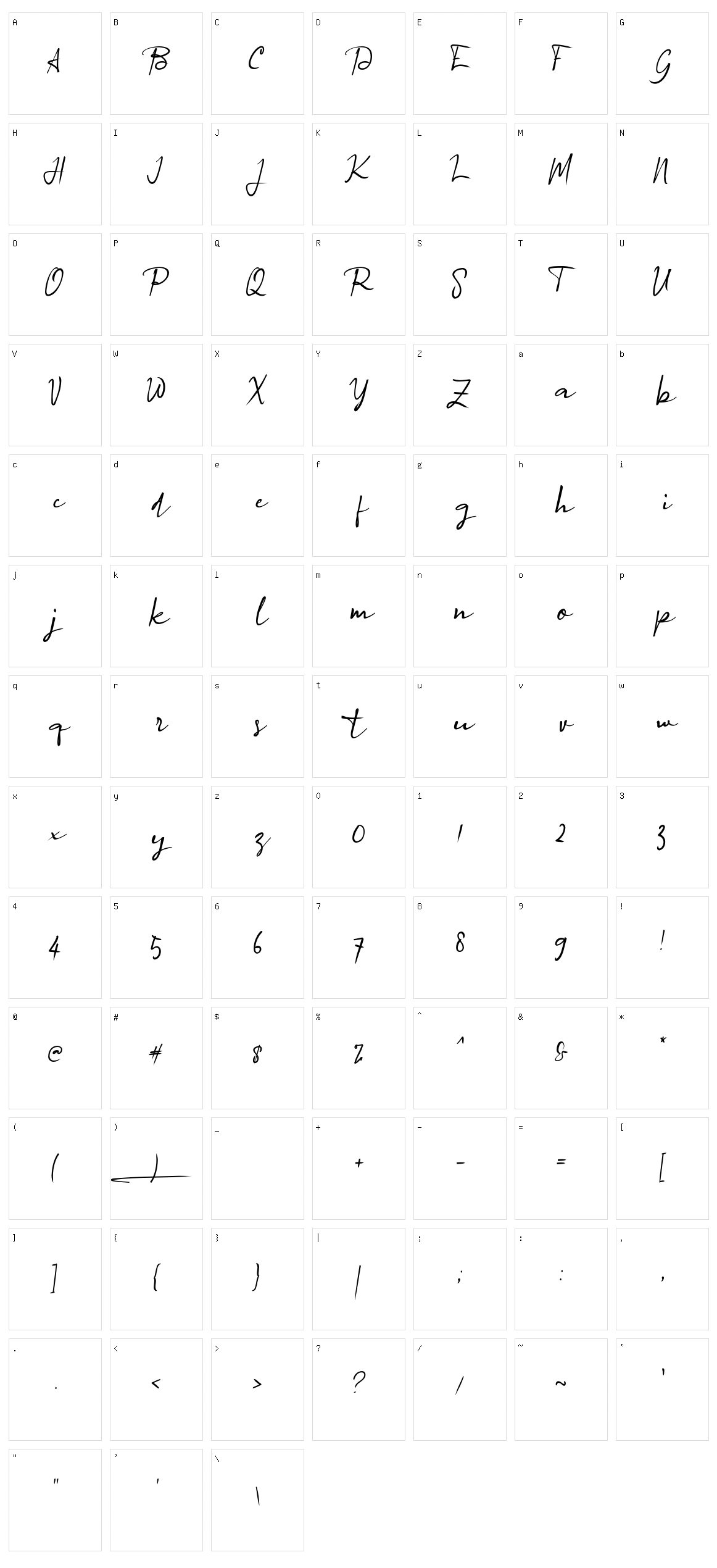 A Agreement Signature Character Set