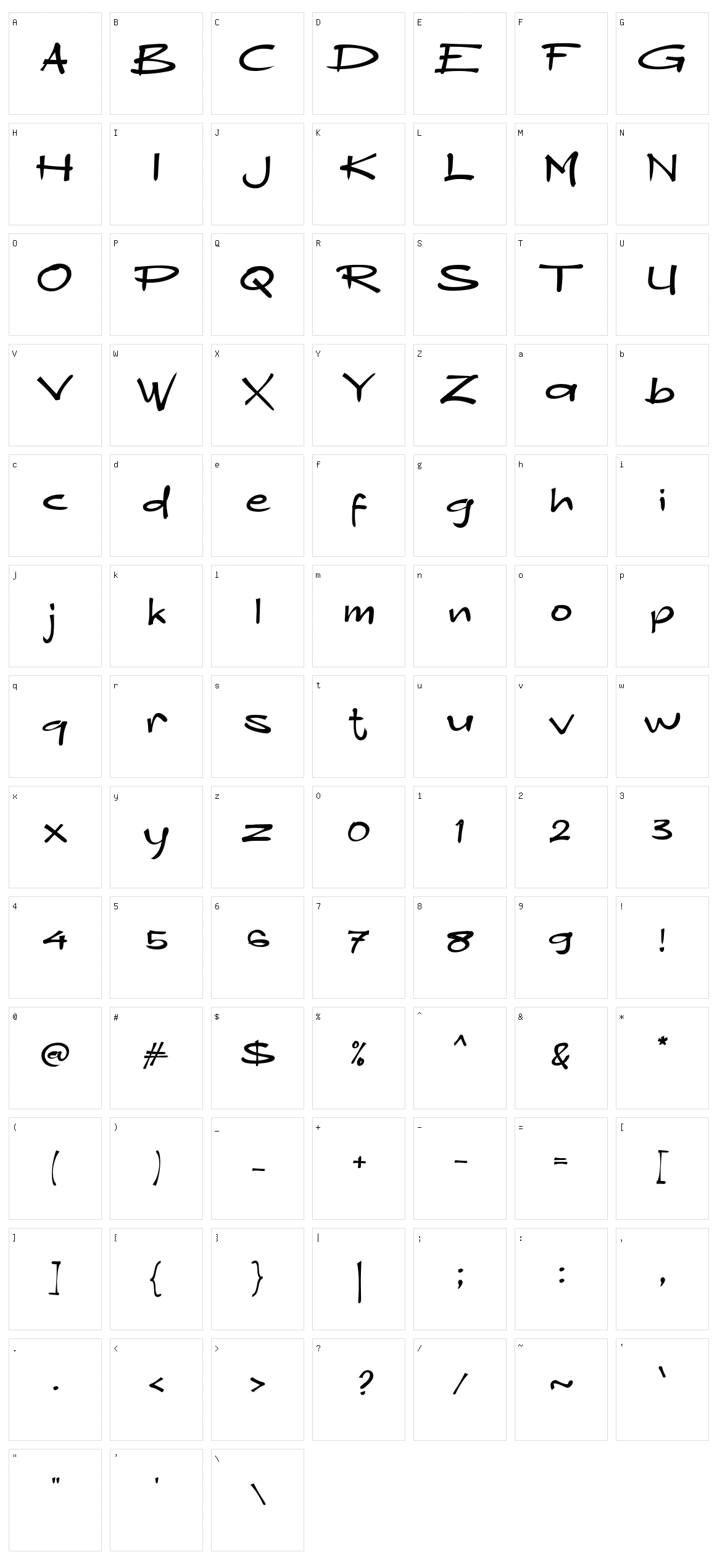 A Amne Sans Character Set