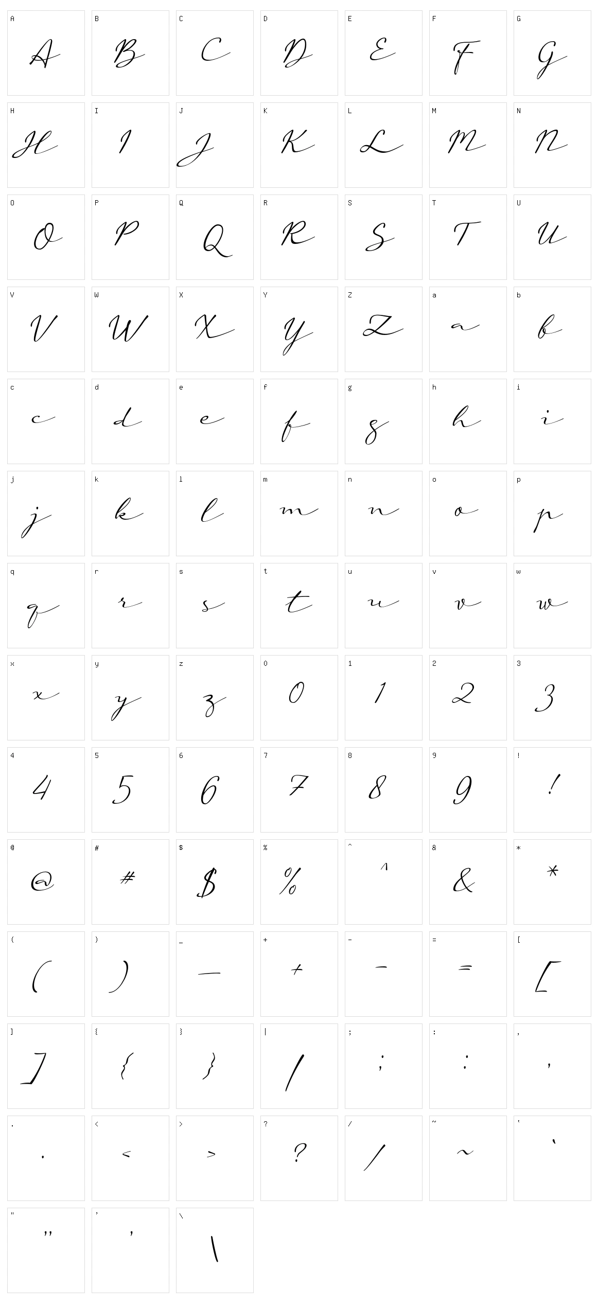 A Auto Signature Character Set