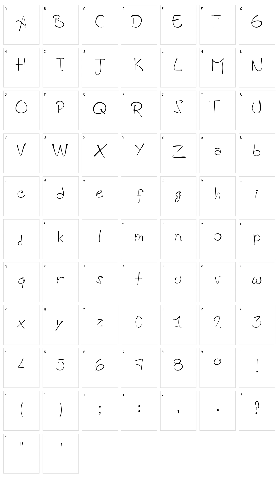 A HandMade Font Character Set