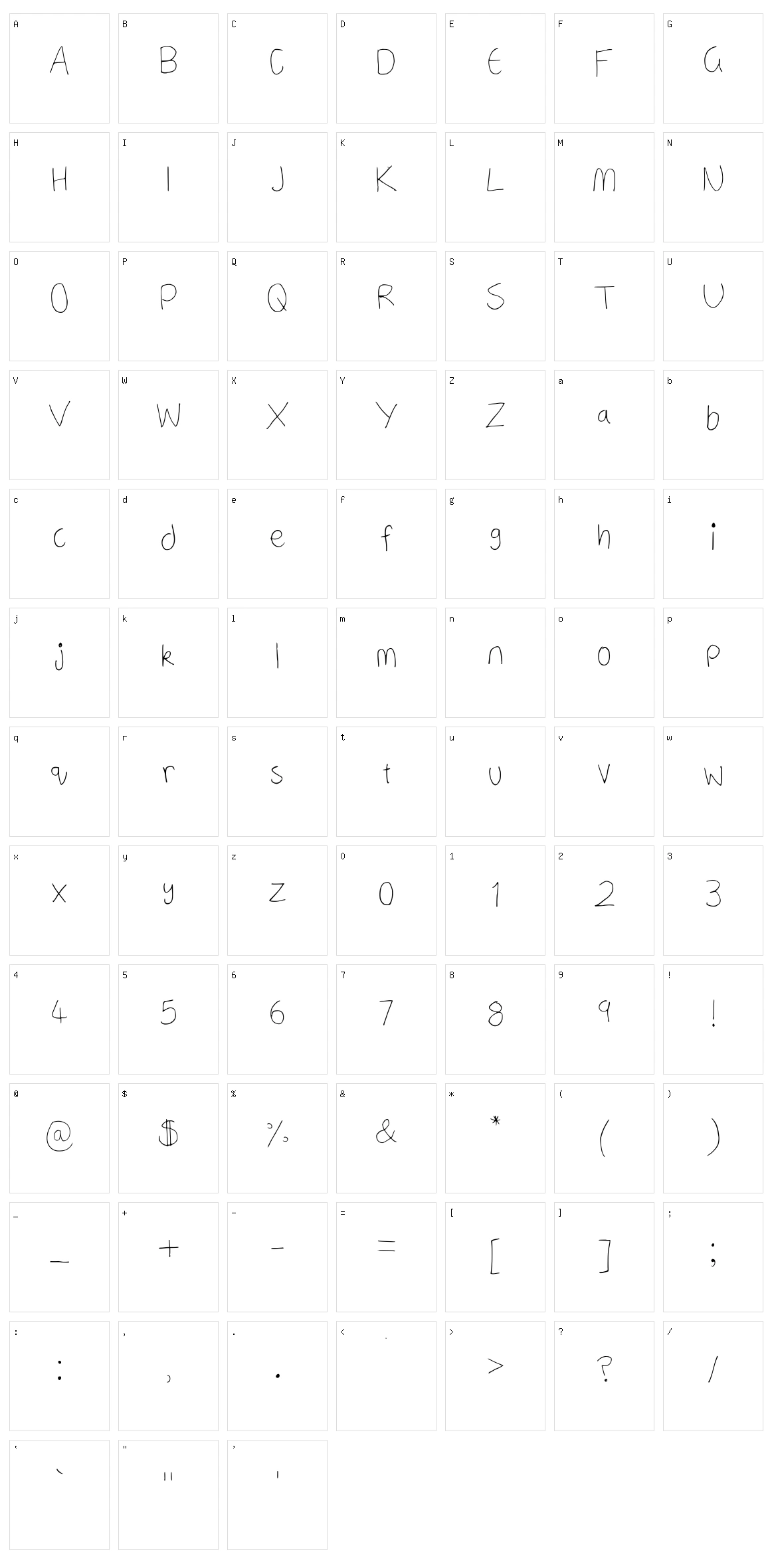 A Neatish Font Character Set