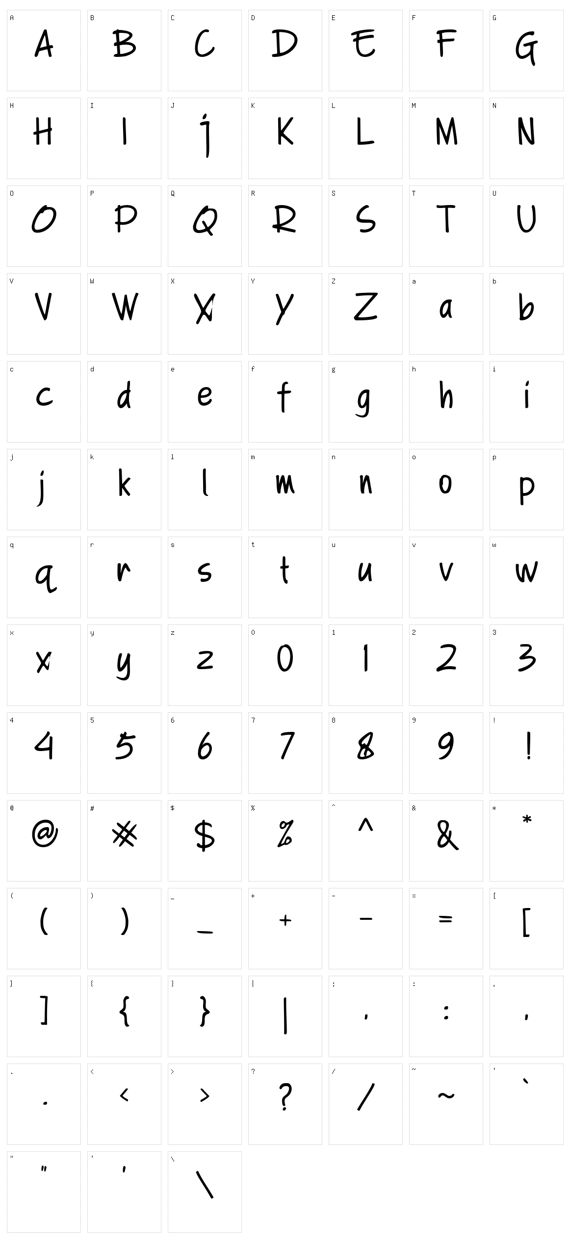 A Note Character Set