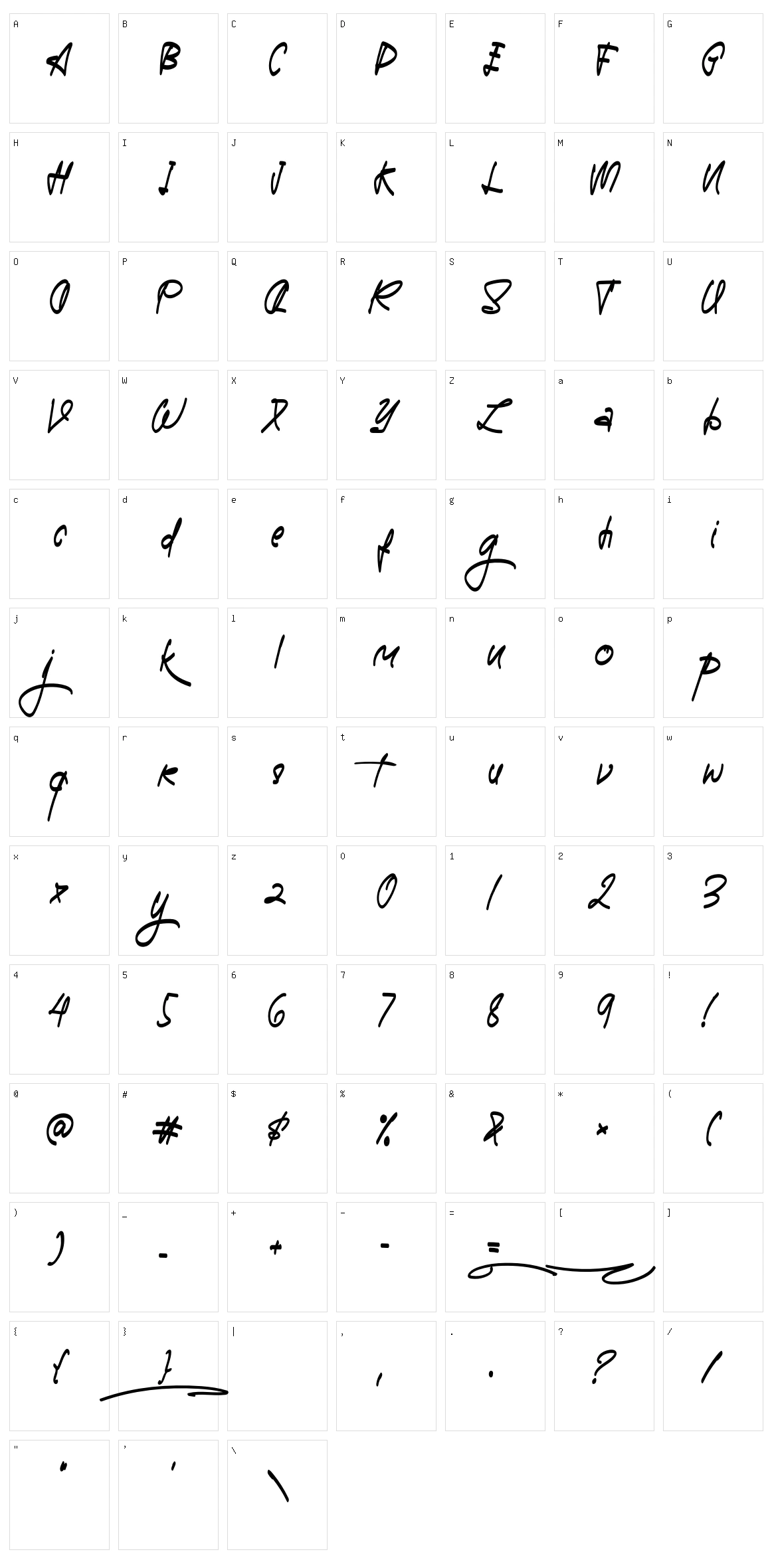A-Signature Character Set