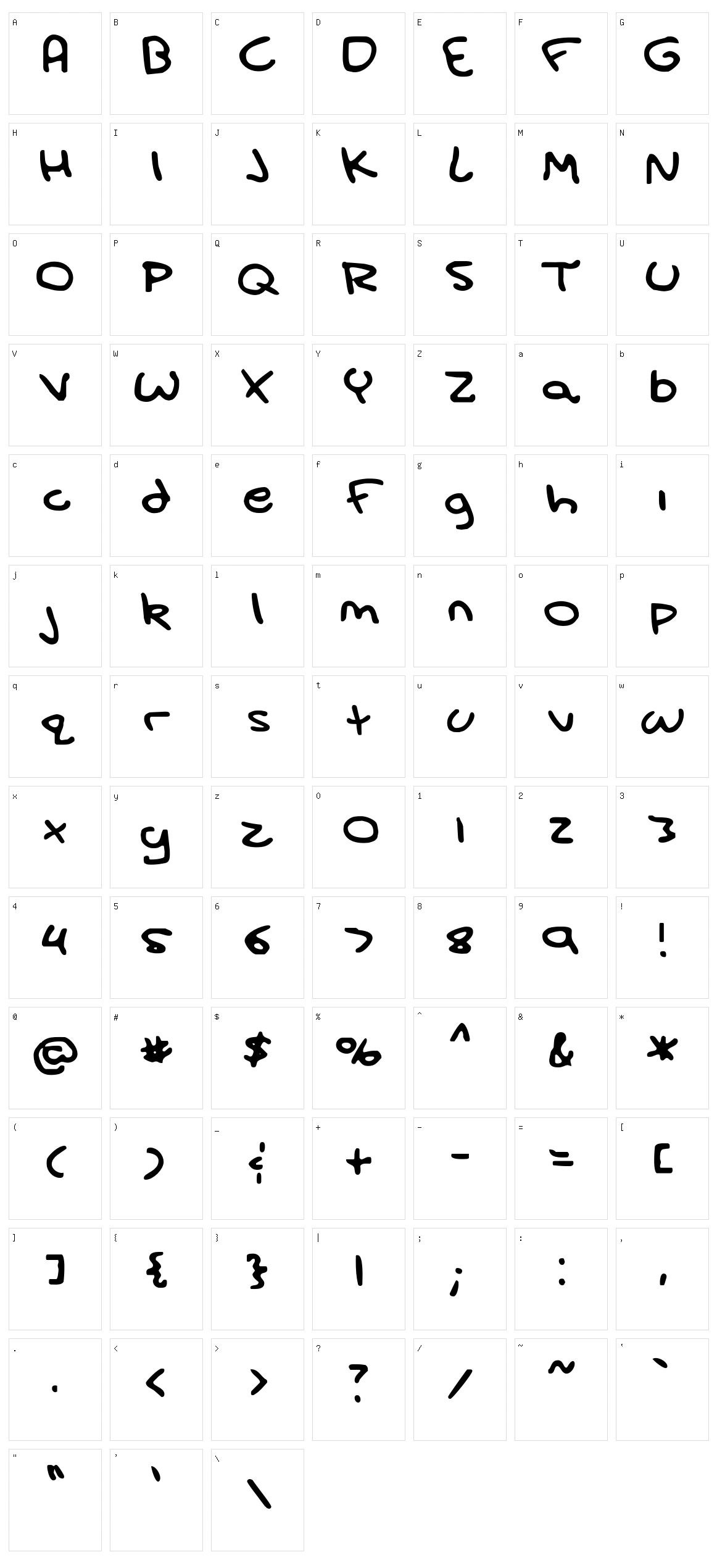 Aaron YOFF Character Set