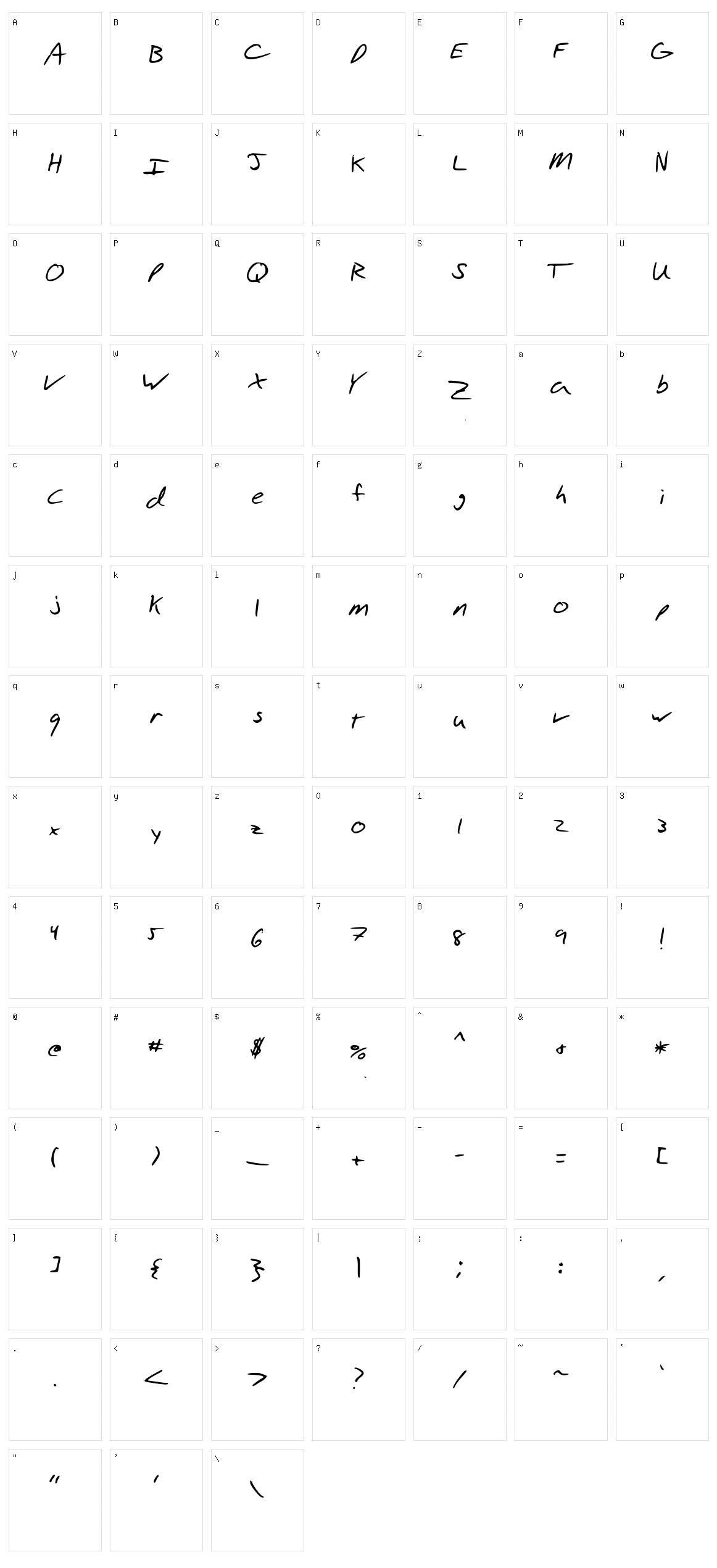 Aaron's Hand Character Set