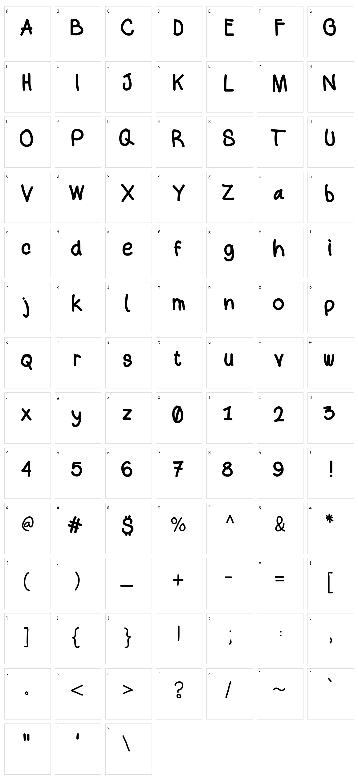 Abandonation Character Set
