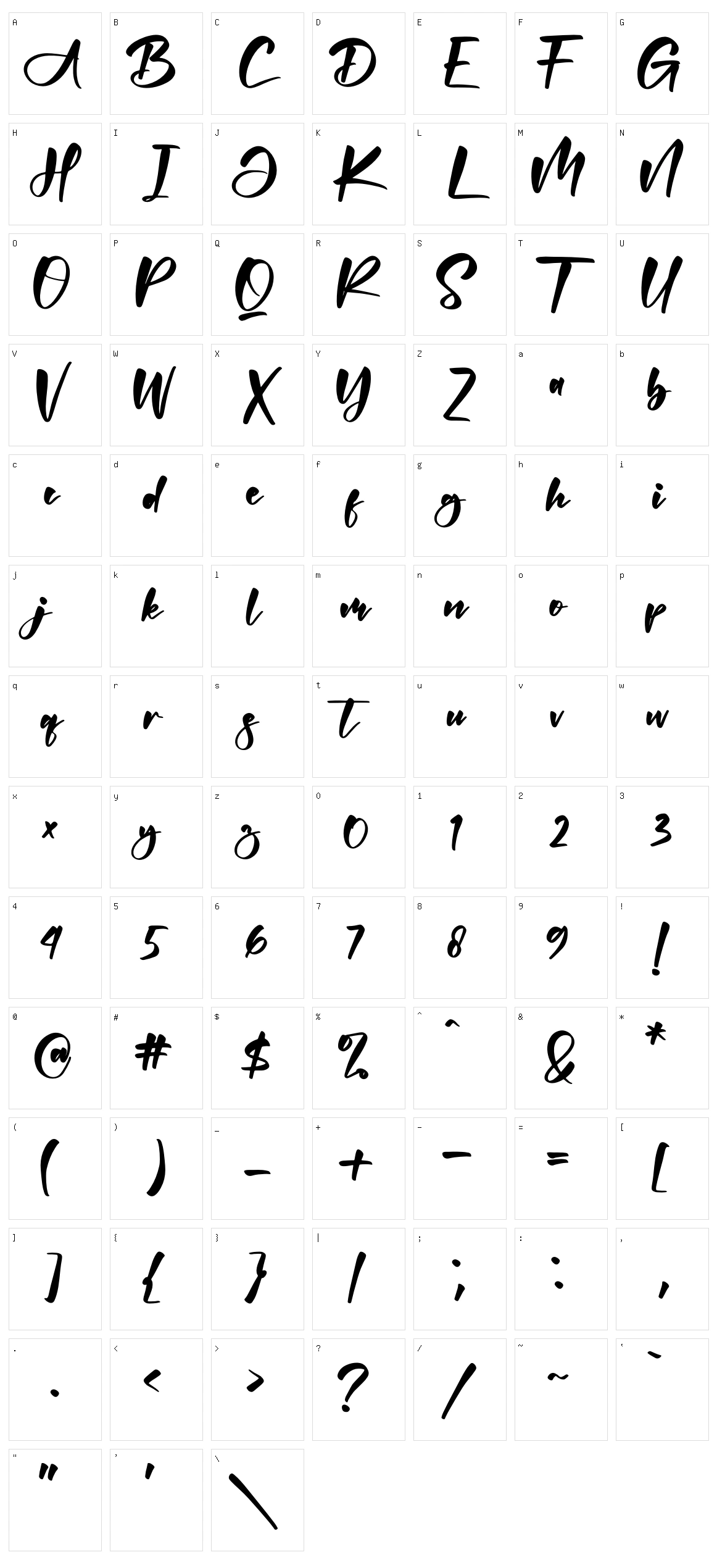 Abigaila Character Set