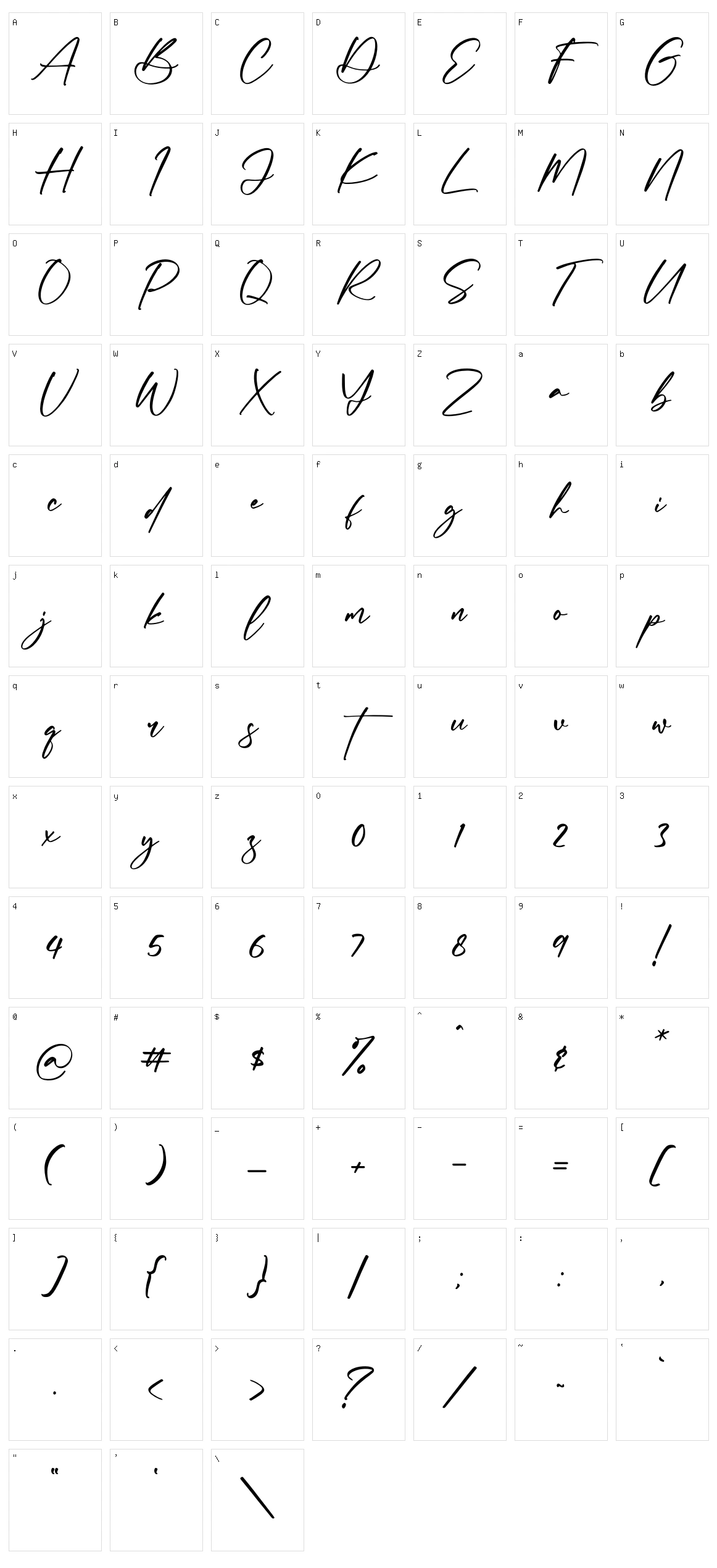 Abigaila Signature Character Set